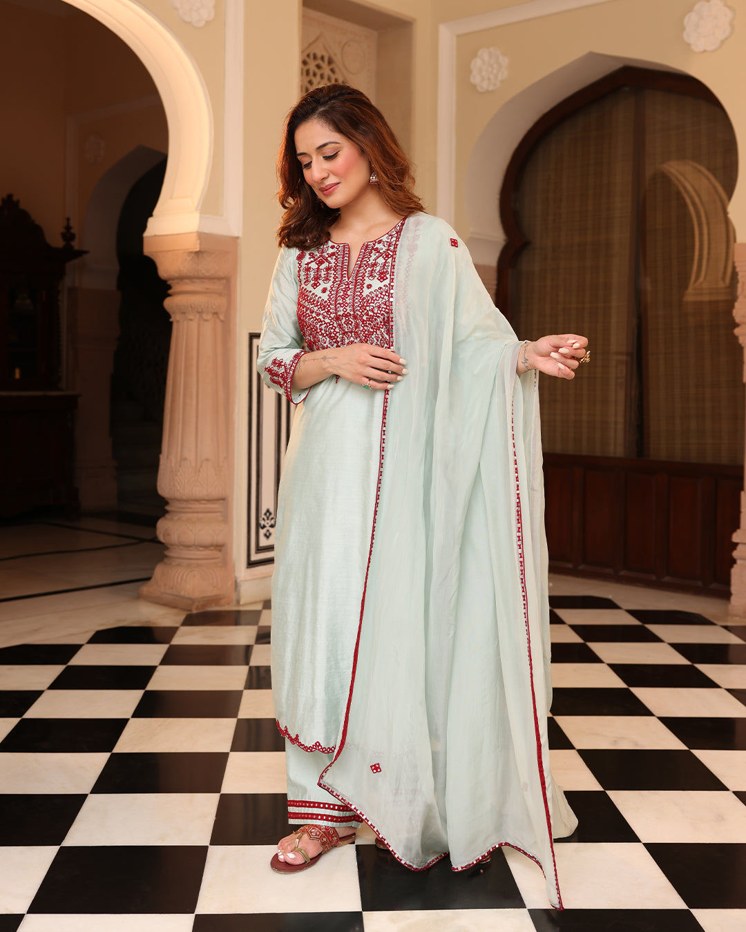 Light Green Straight Kurta Set