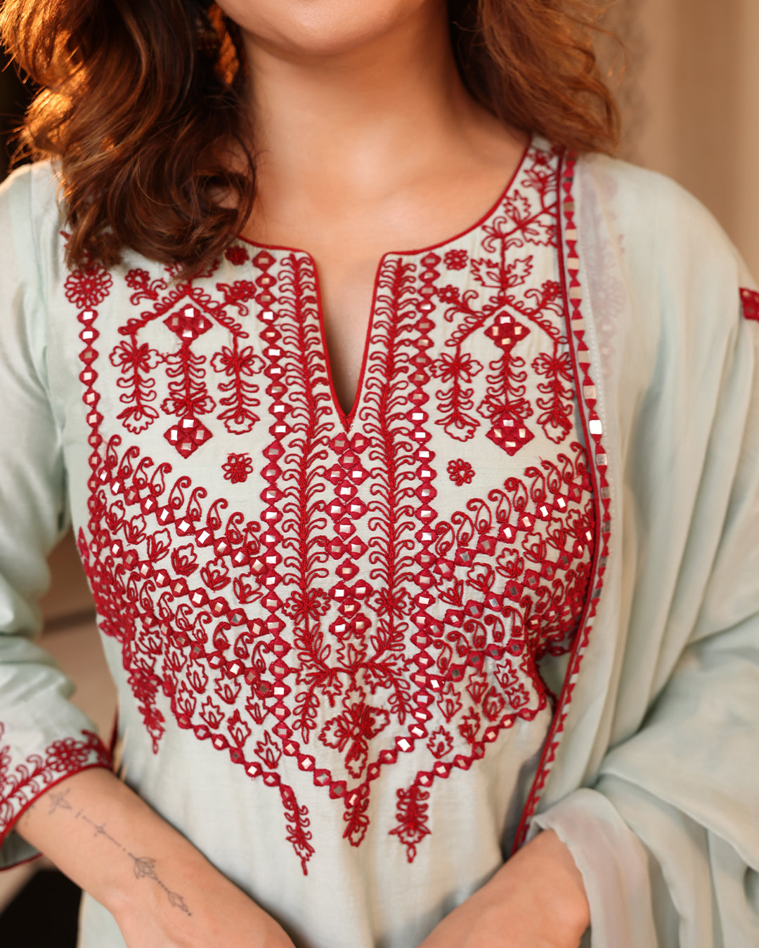 Light Green Straight Kurta Set