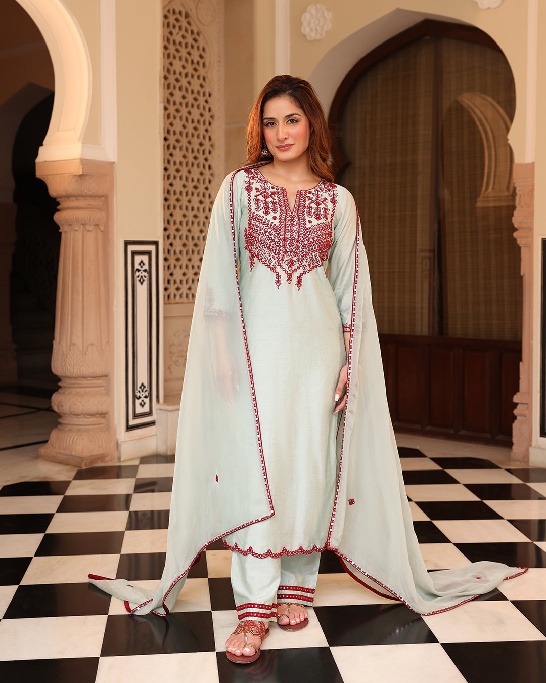 Light Green Straight Kurta Set