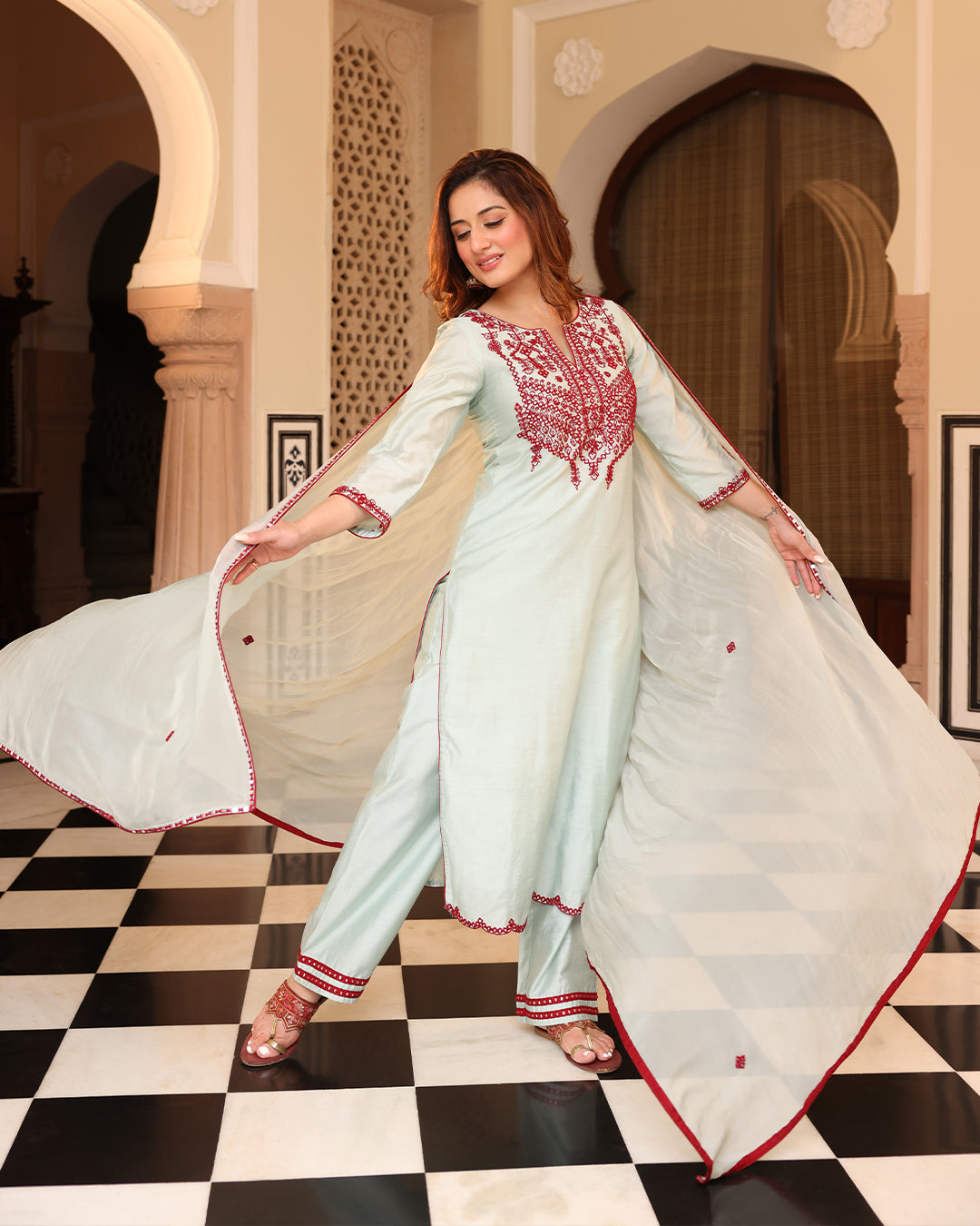 Light Green Straight Kurta Set