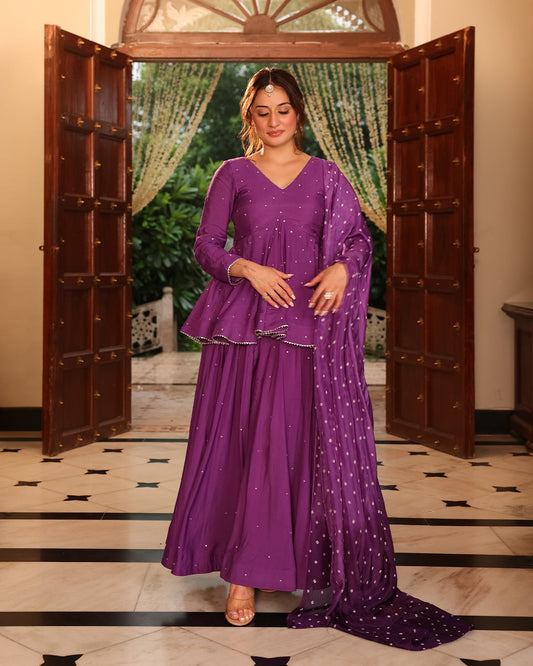 DARK PURPLE SHARARA SET