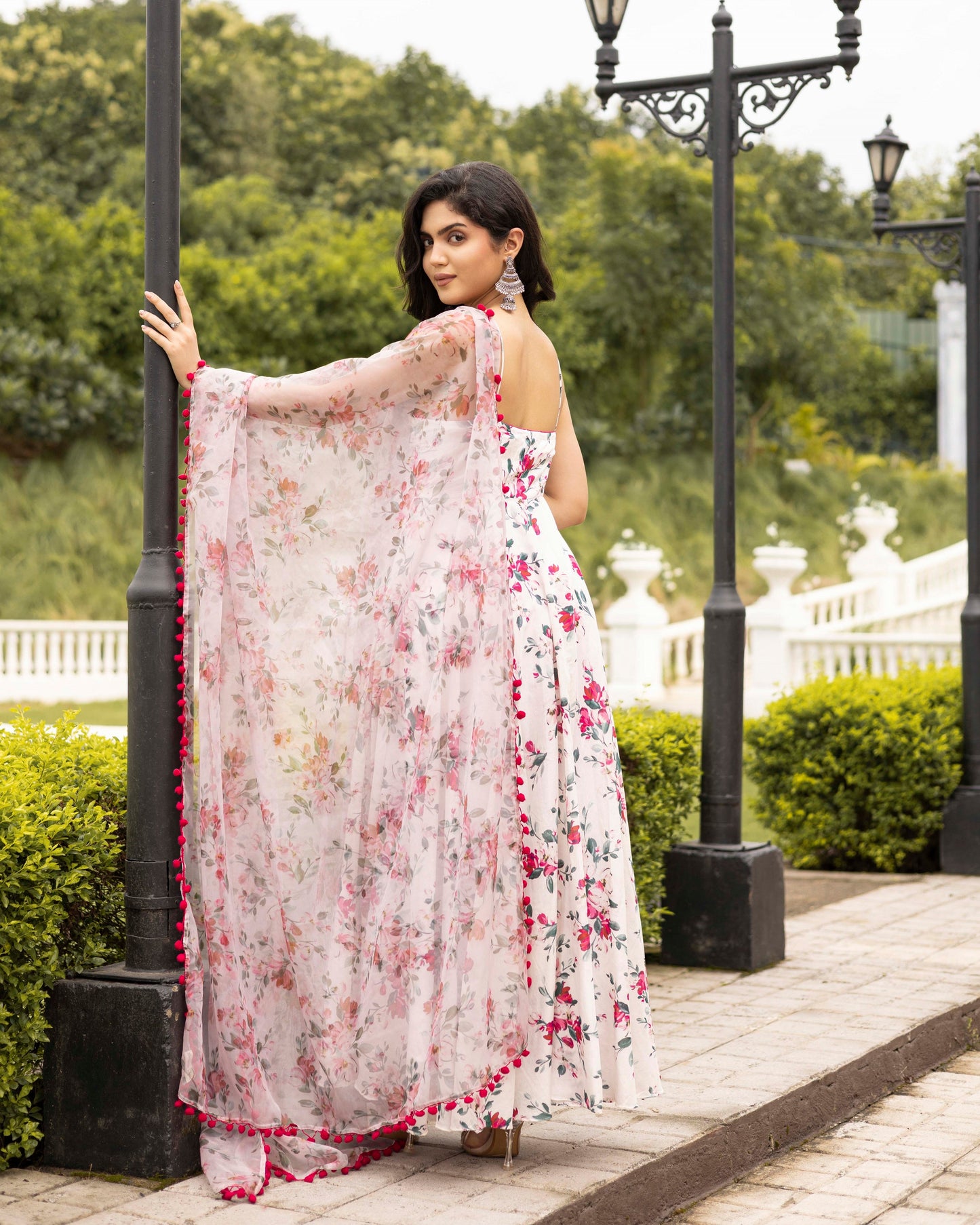 Powder White Digital Printed Suit Set