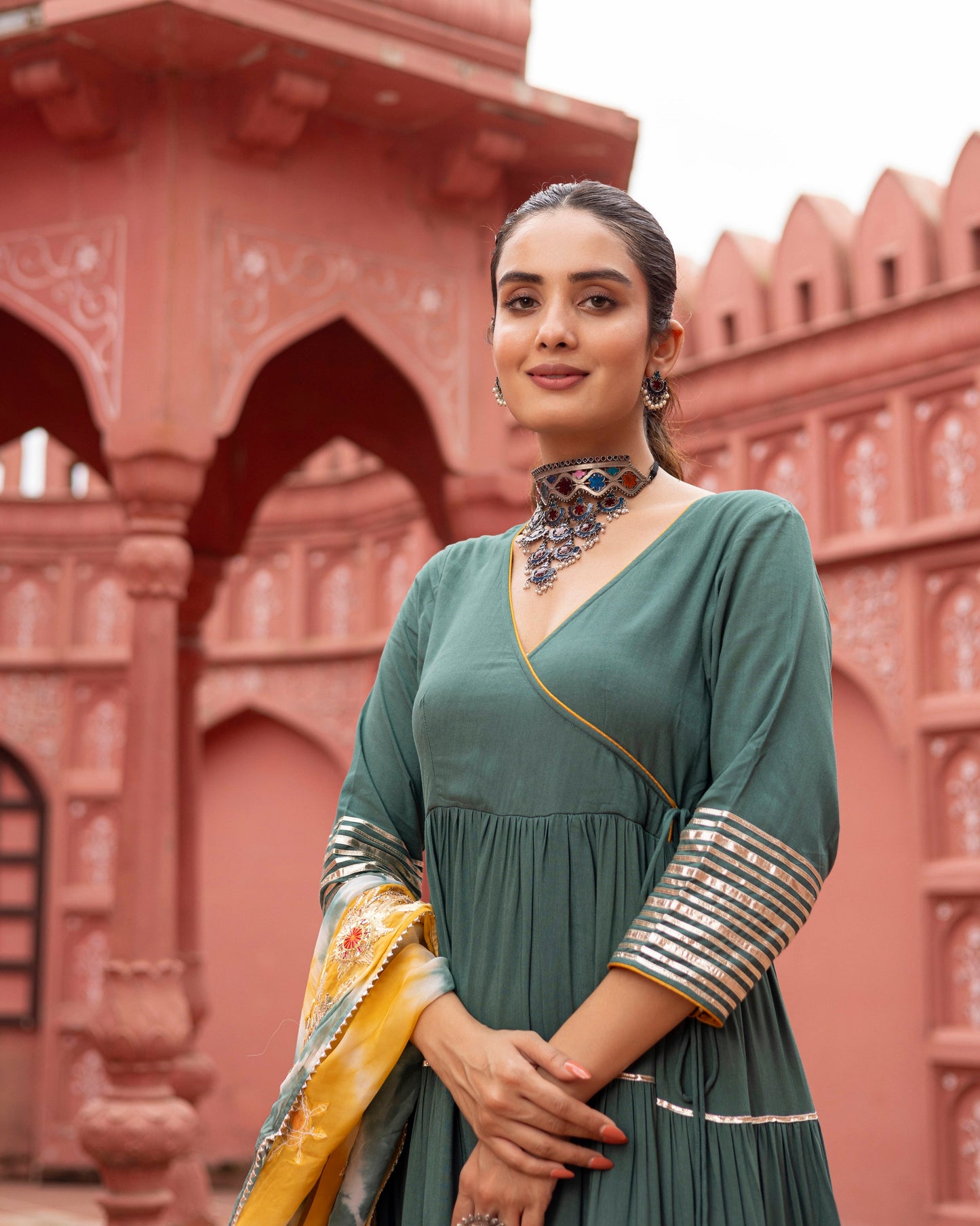 Aqua Lake Anarkali Suit Set