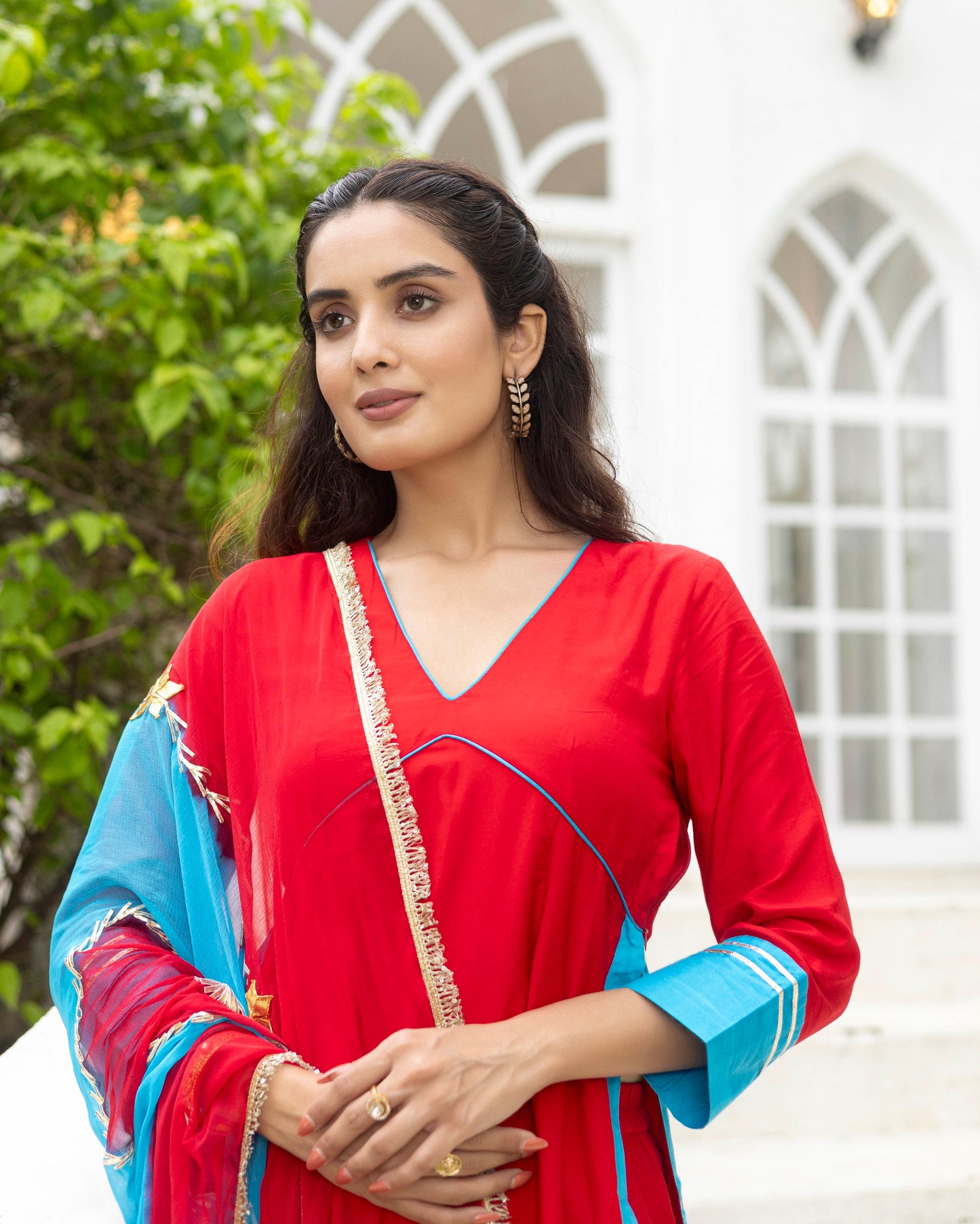 Brick Red & blue Sharara set