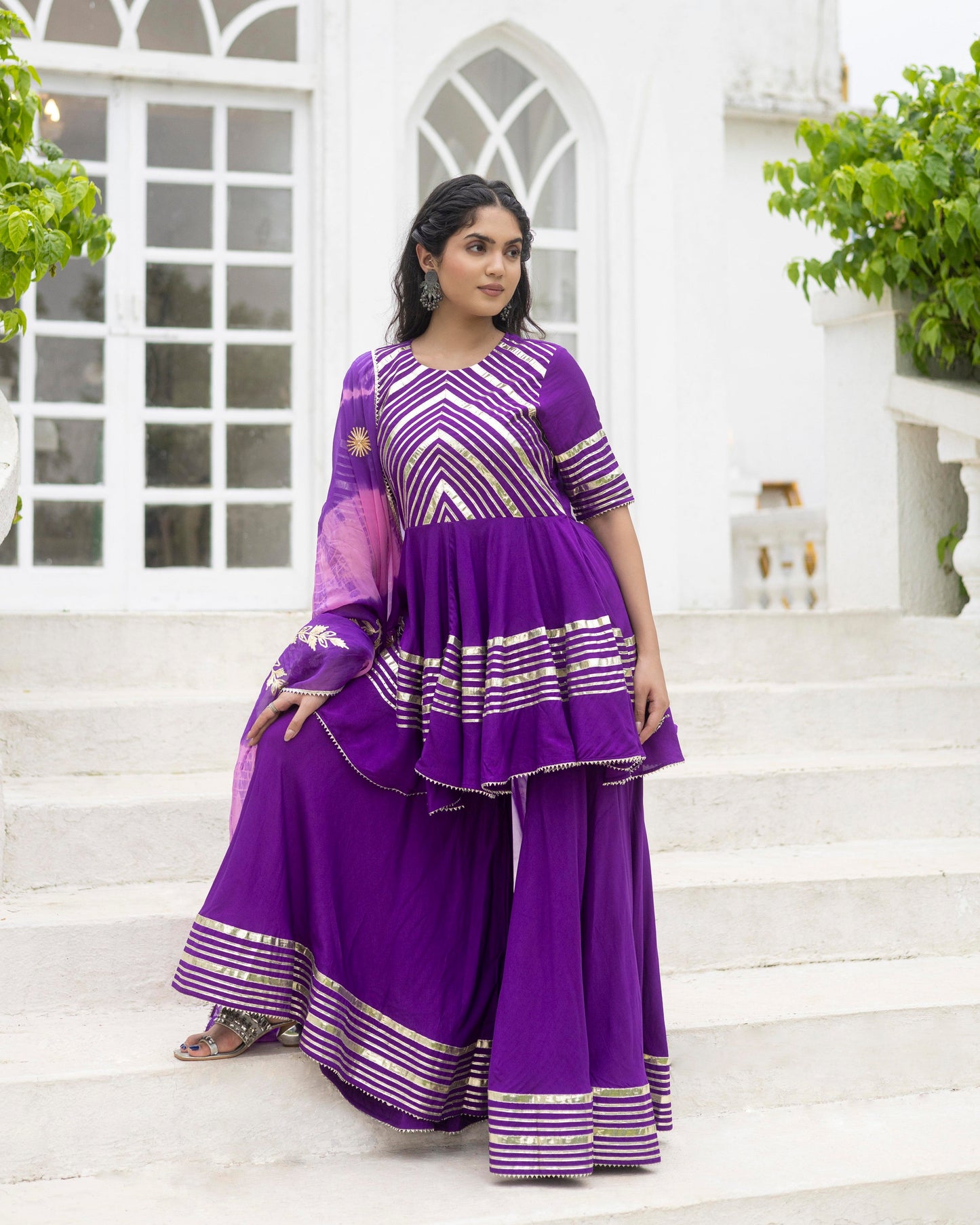 Cadbury Purple Sharara suit Set