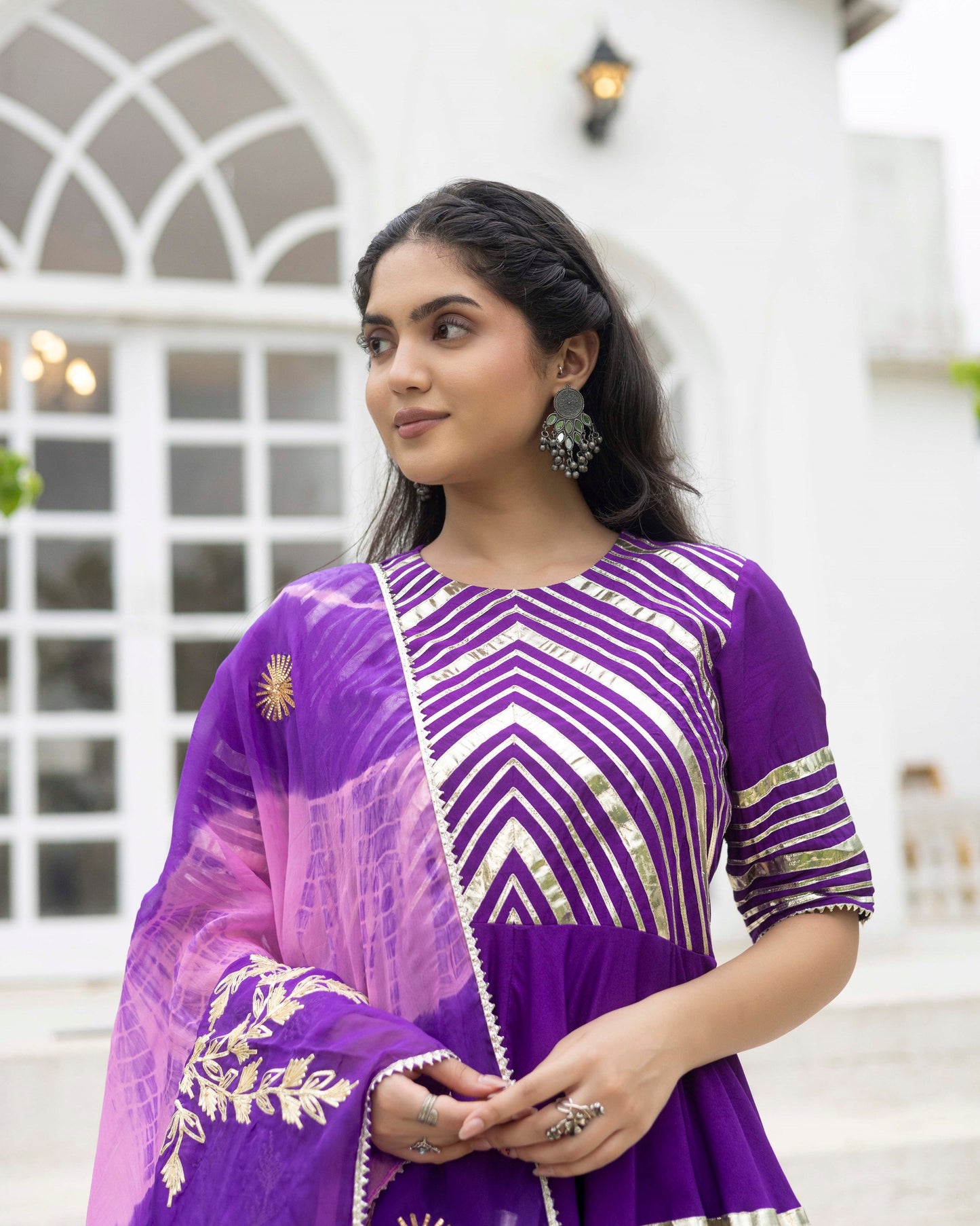 Cadbury Purple Sharara suit Set