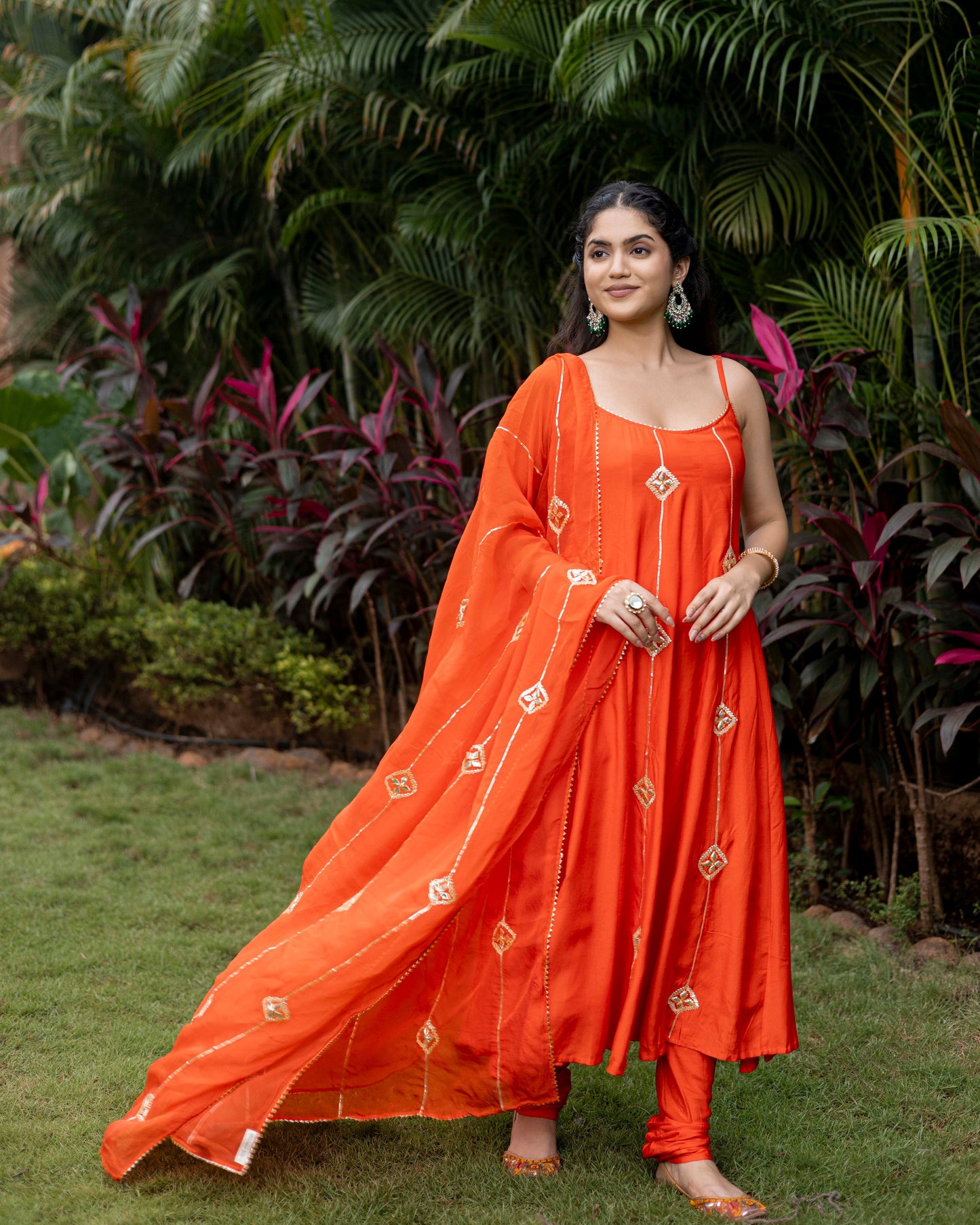 Orange Gotta Patti Suit Set