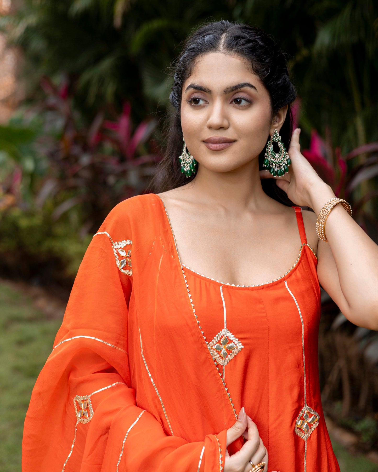 Orange Gotta Patti Suit Set