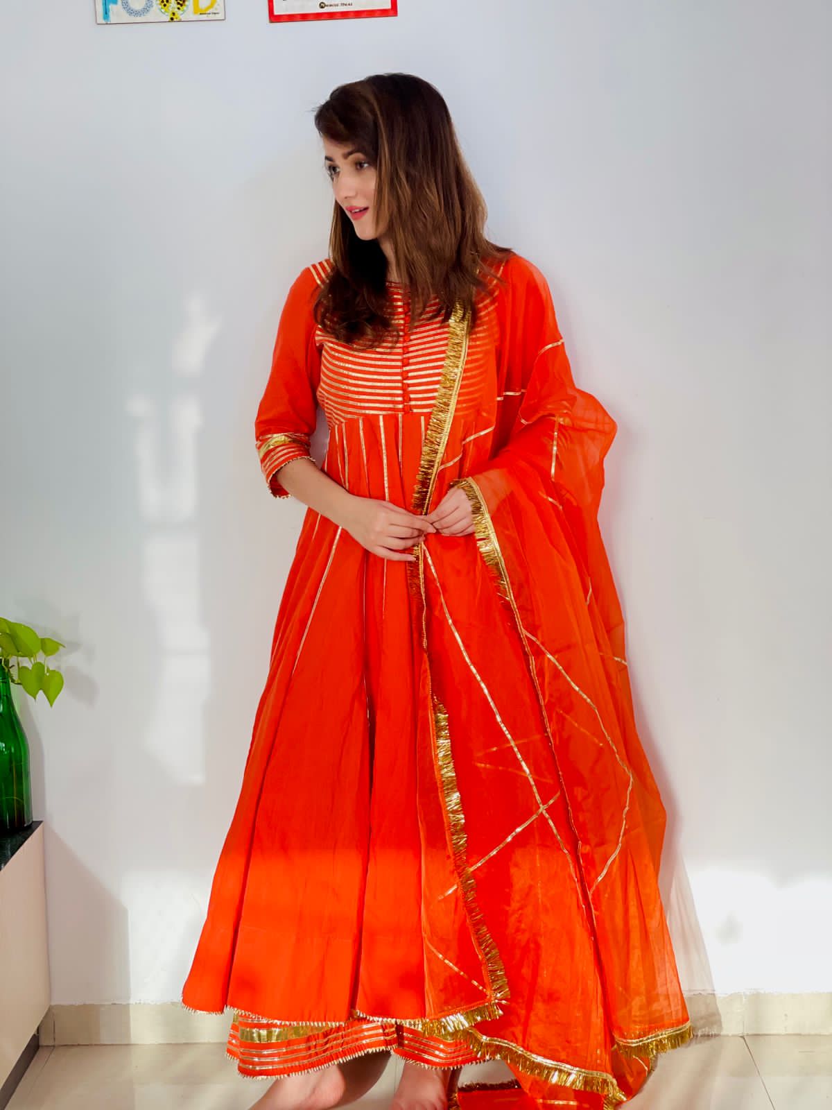 Squash Orange Gota Suit Set