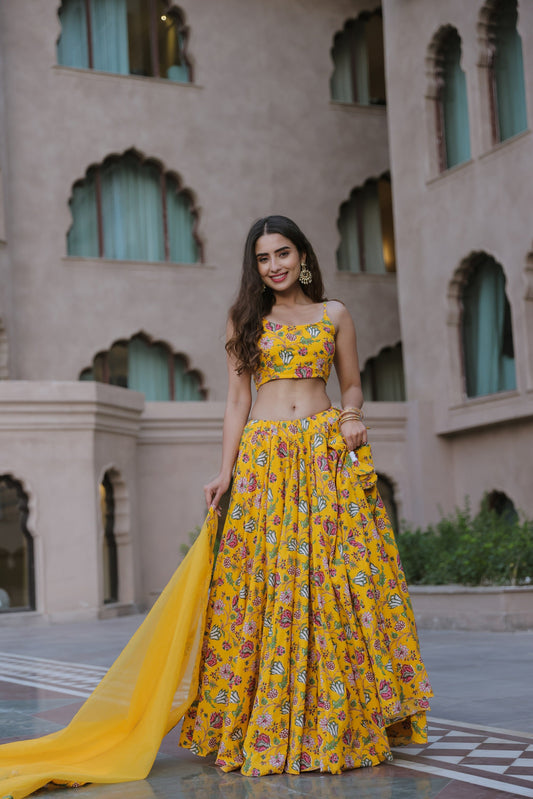 Bumblebee Yellow Lehenga Set