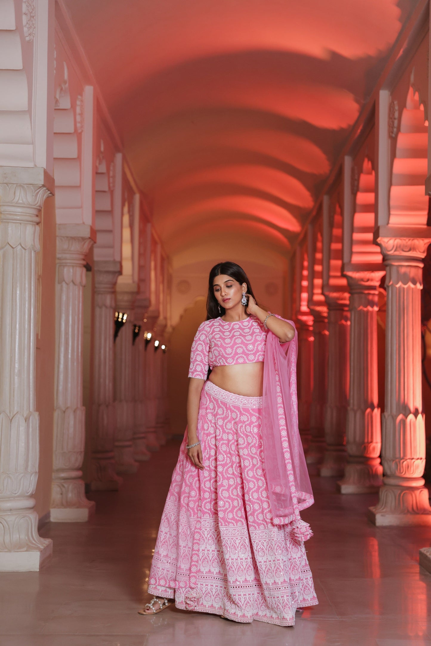 Pink Cupcake Embroidered Lehenga