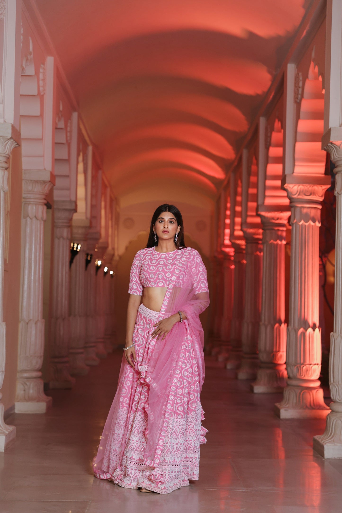 Pink Cupcake Embroidered Lehenga
