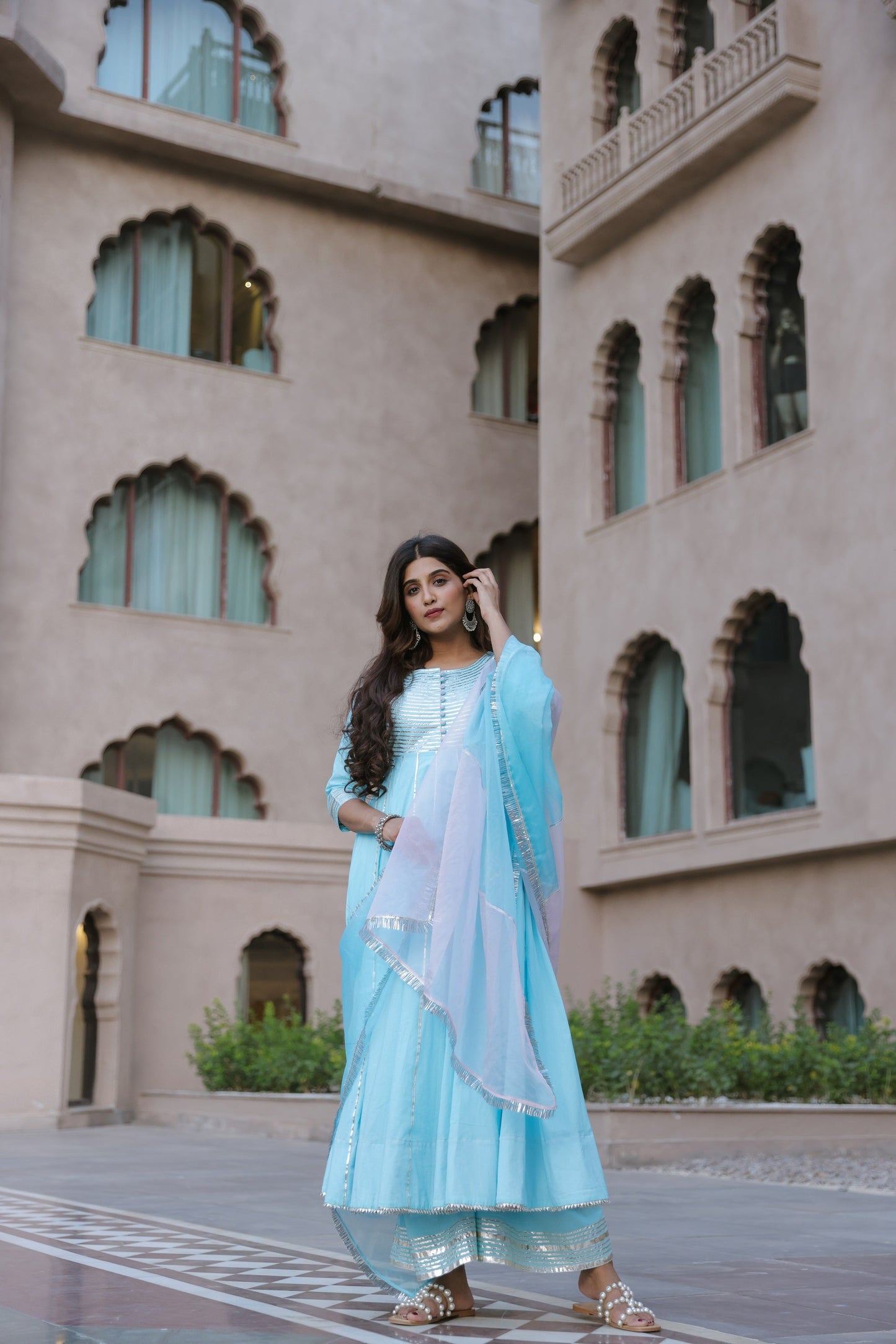French Blue Gota Suit Set