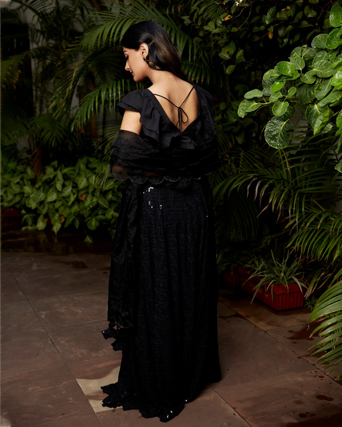 Black Sequence Lehenga