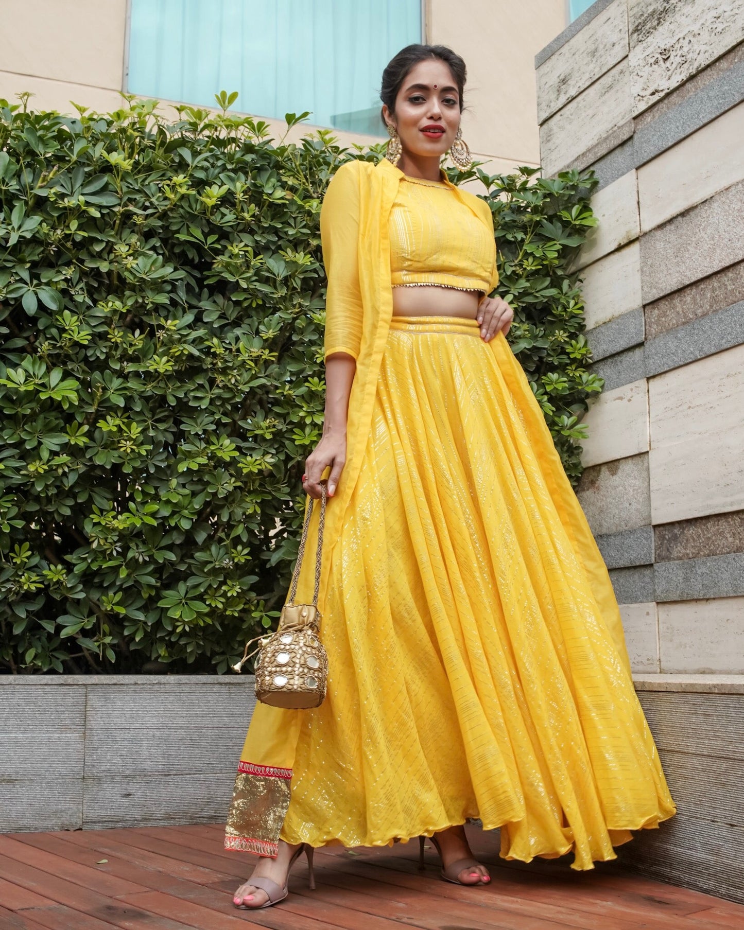 Turmeric yellow lehenga with Jacket