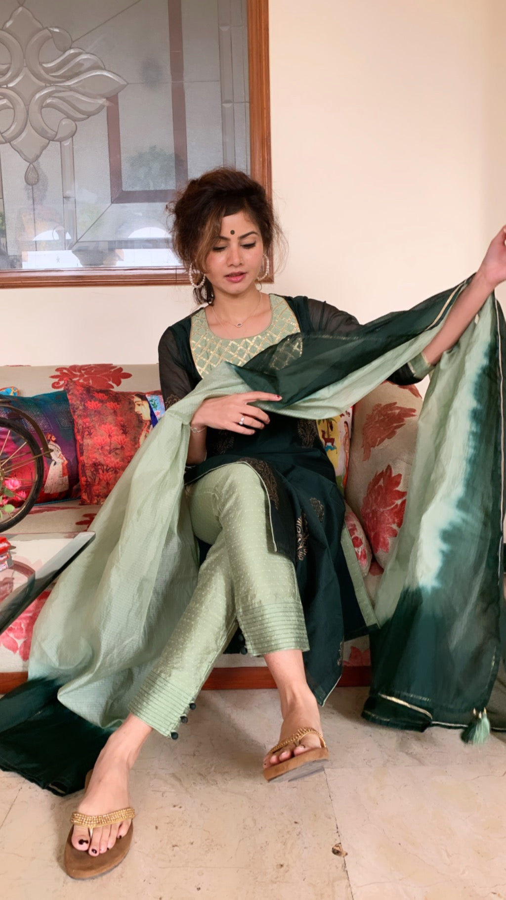 Emerald Green Block Printed Set