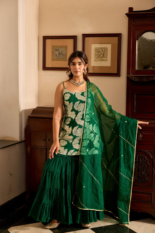 Chandani GREEN SHARARA SET