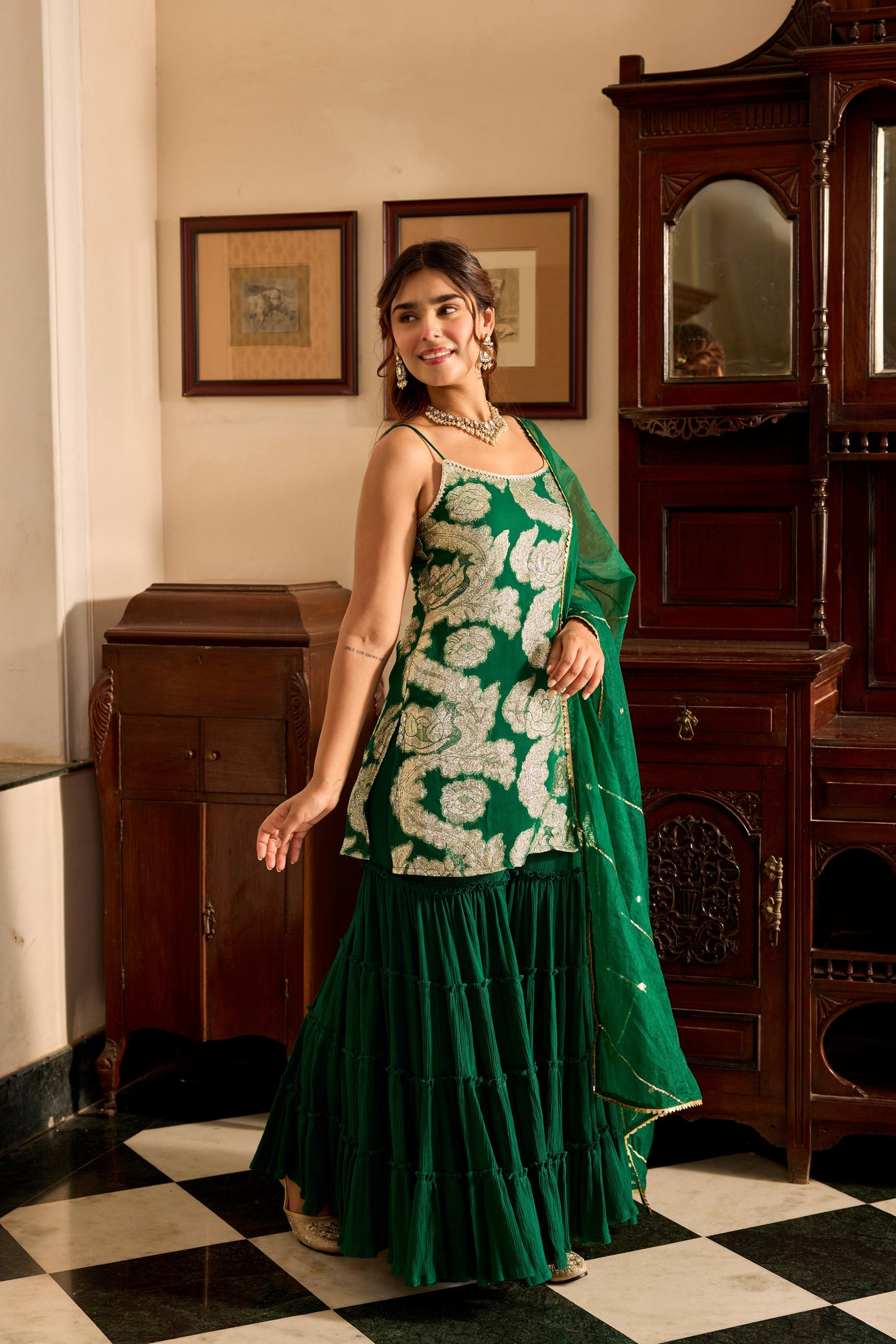 Chandani GREEN SHARARA SET