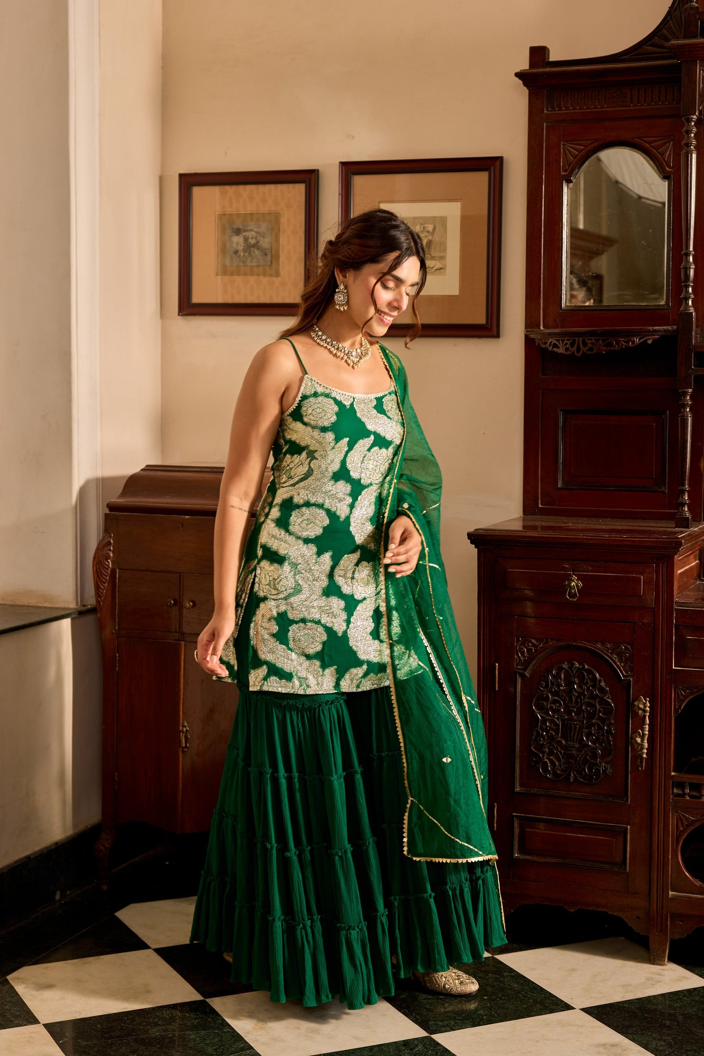 Chandani GREEN SHARARA SET