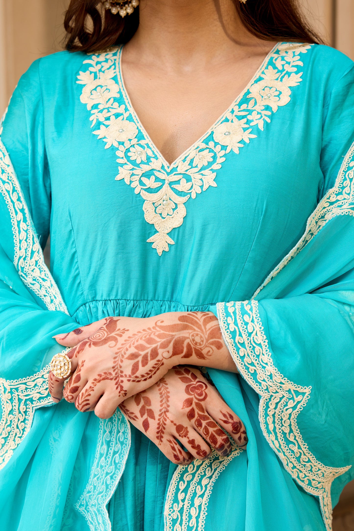 Pakizeh Turquoise Blue Suit Set