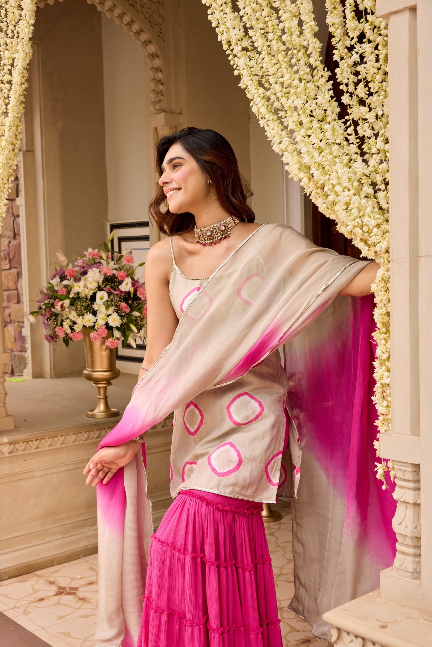 FALAK RANI GRAY SHARARA SET