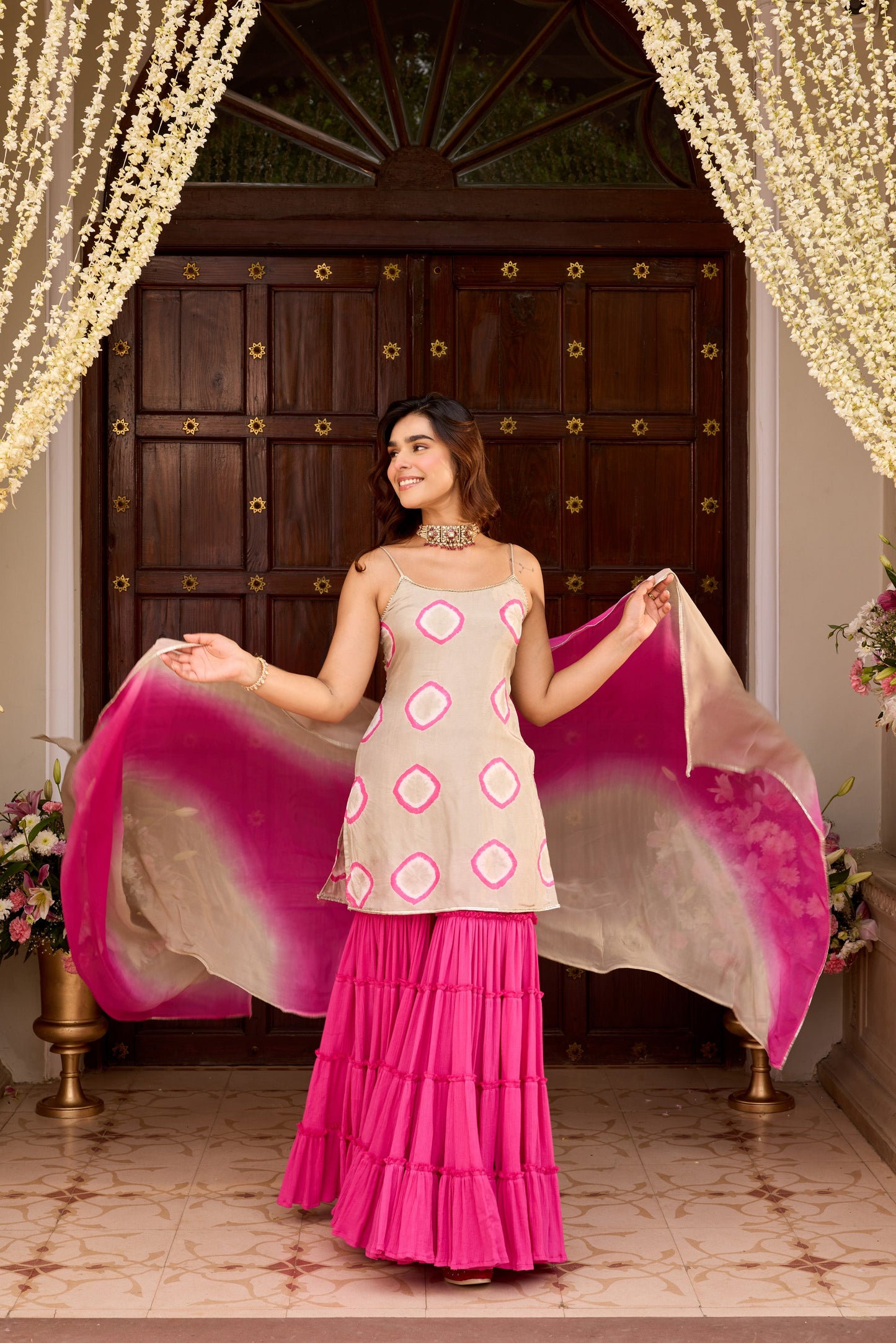 FALAK RANI GRAY SHARARA SET