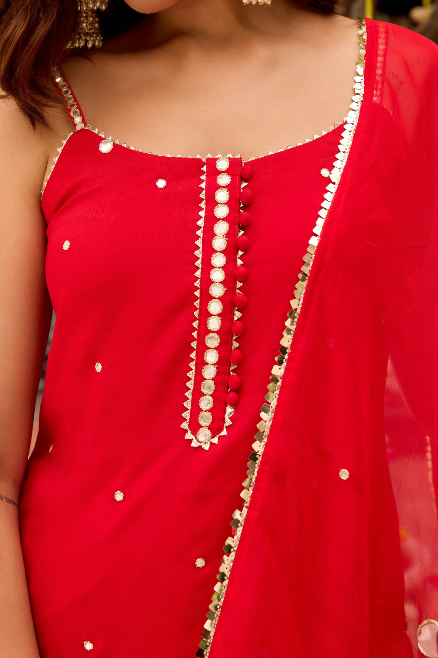 ISHQ RED SHARARA SET