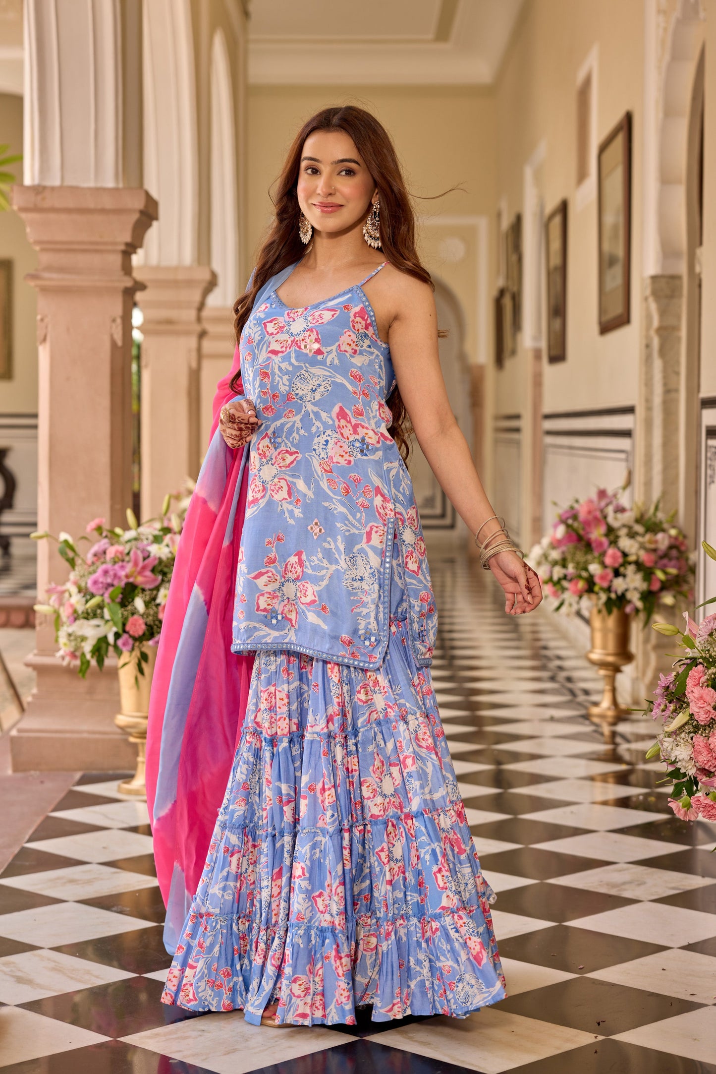 GULSHAN BLUE SHARARA SET