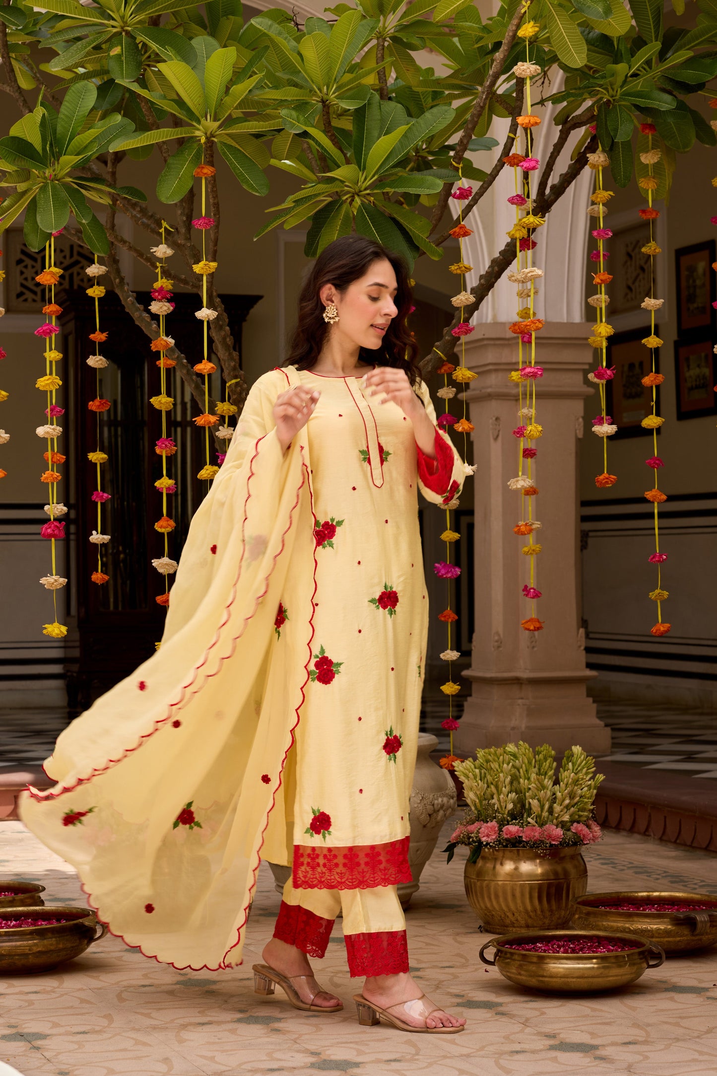 LIME YELLOW Straight Kurta Set