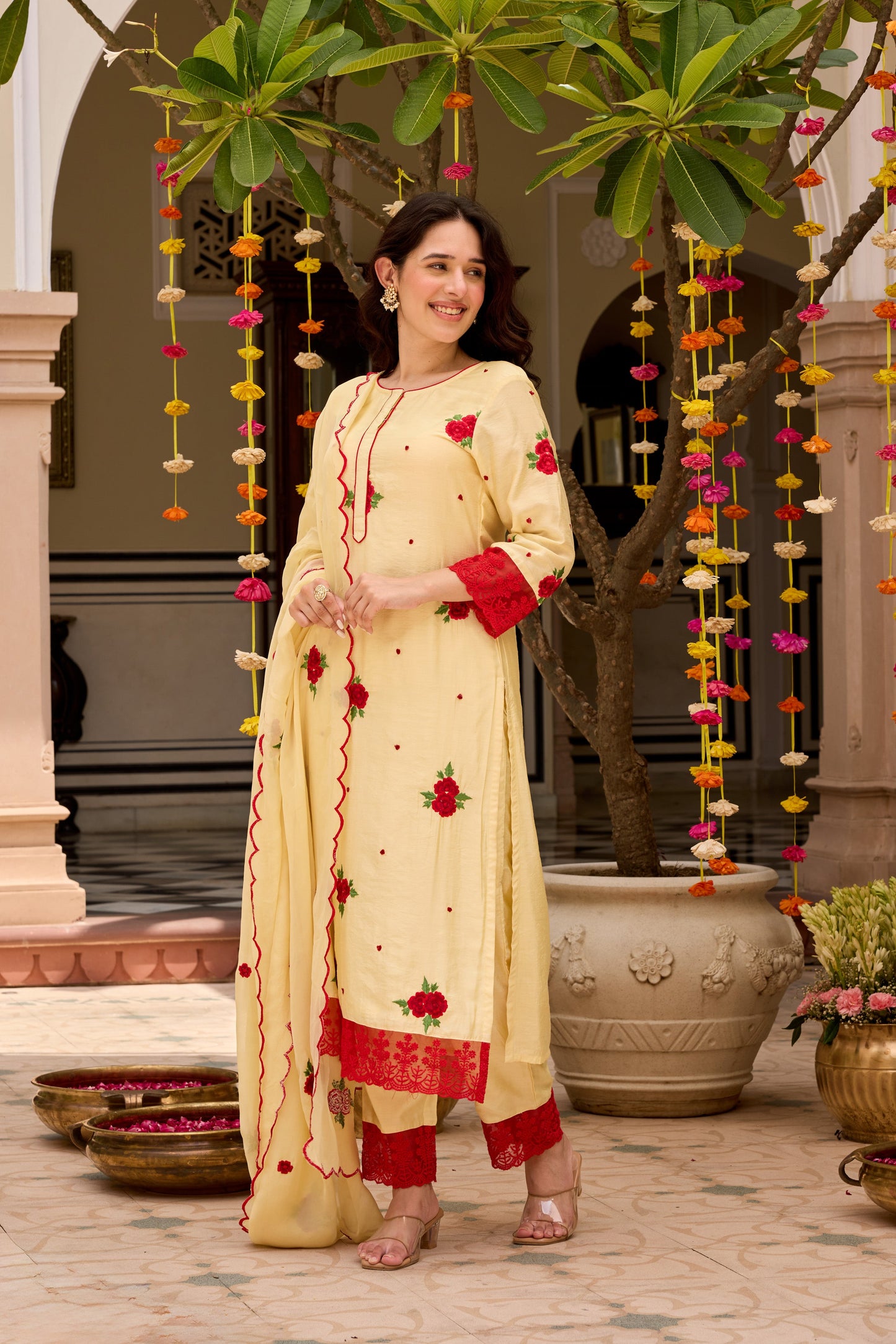 LIME YELLOW Straight Kurta Set