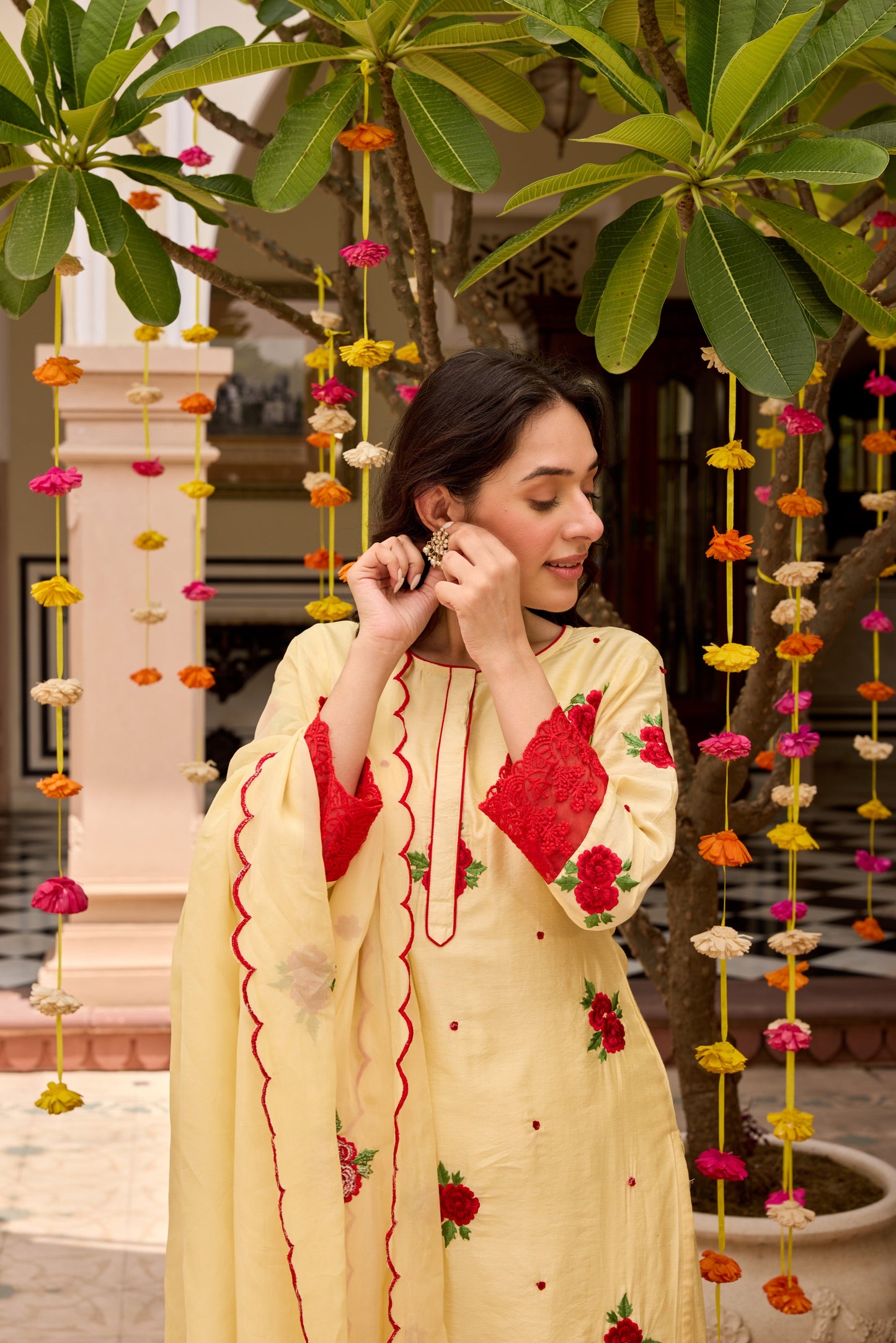 LIME YELLOW Straight Kurta Set