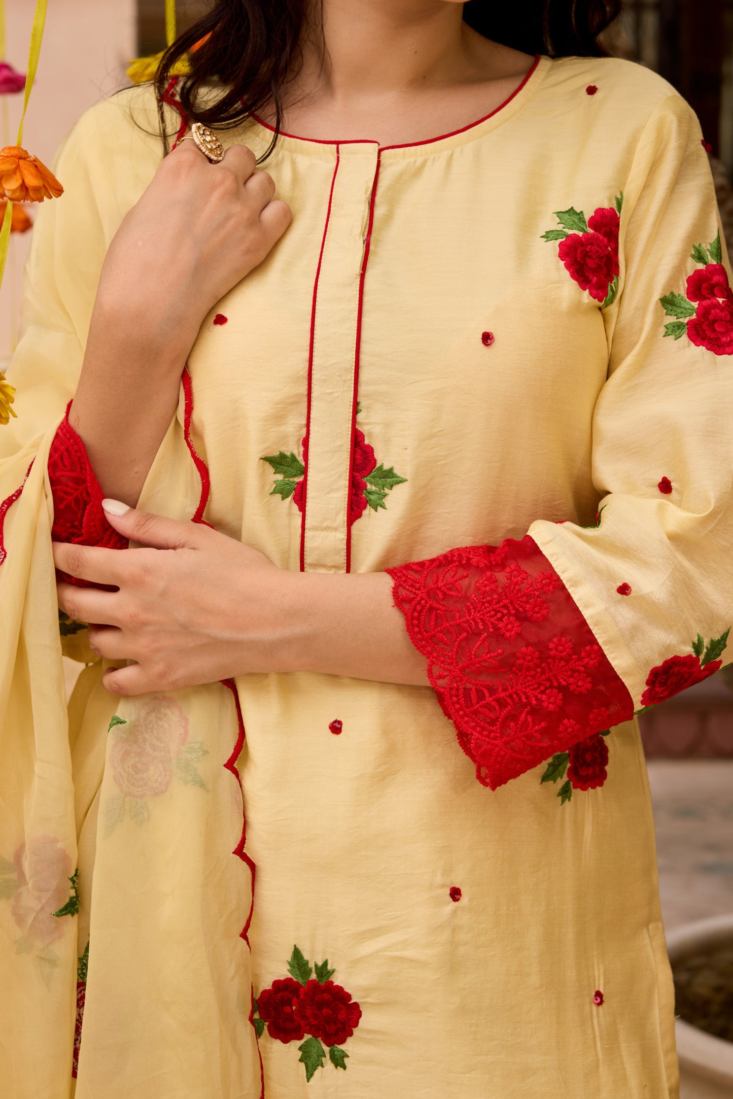 LIME YELLOW Straight Kurta Set