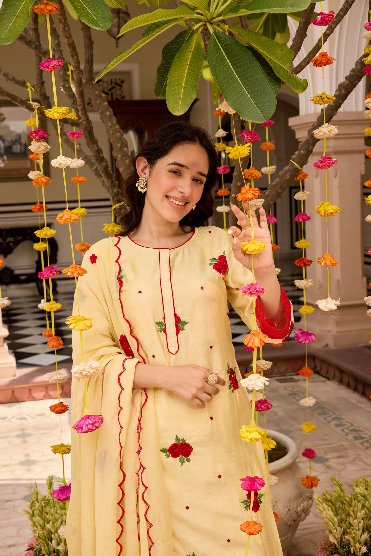 LIME YELLOW Straight Kurta Set