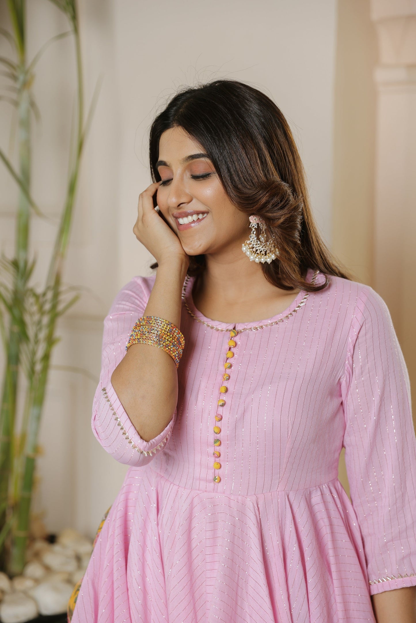 Lemonade Pink Gota Sharara Set