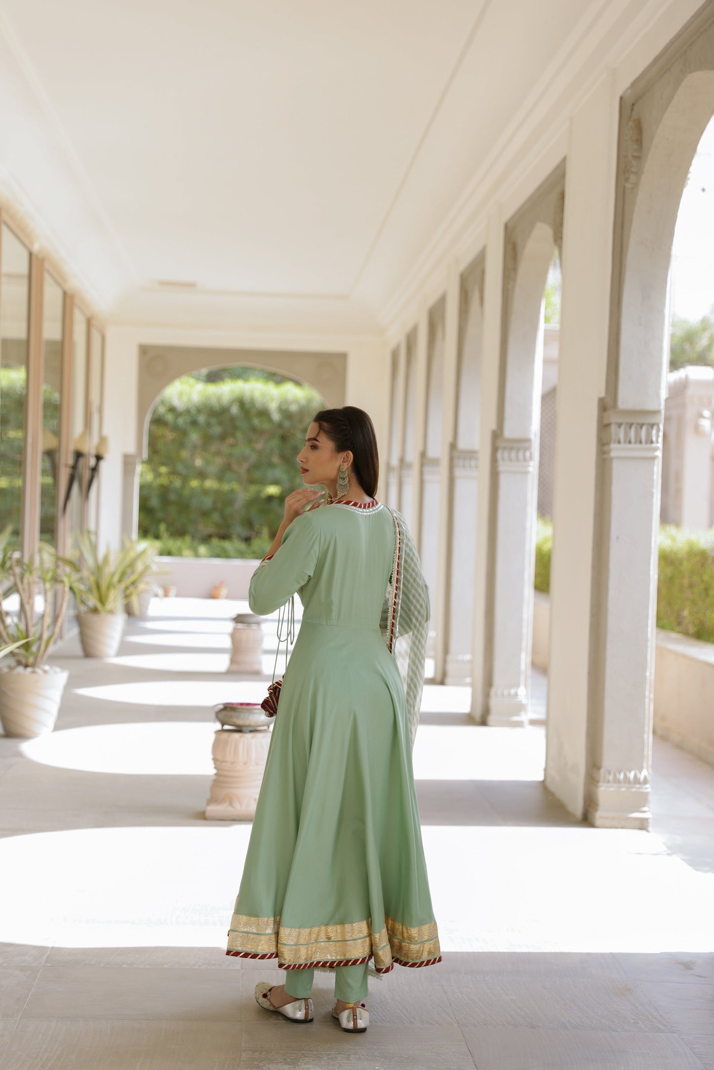 Mint Green Gota Suit Set