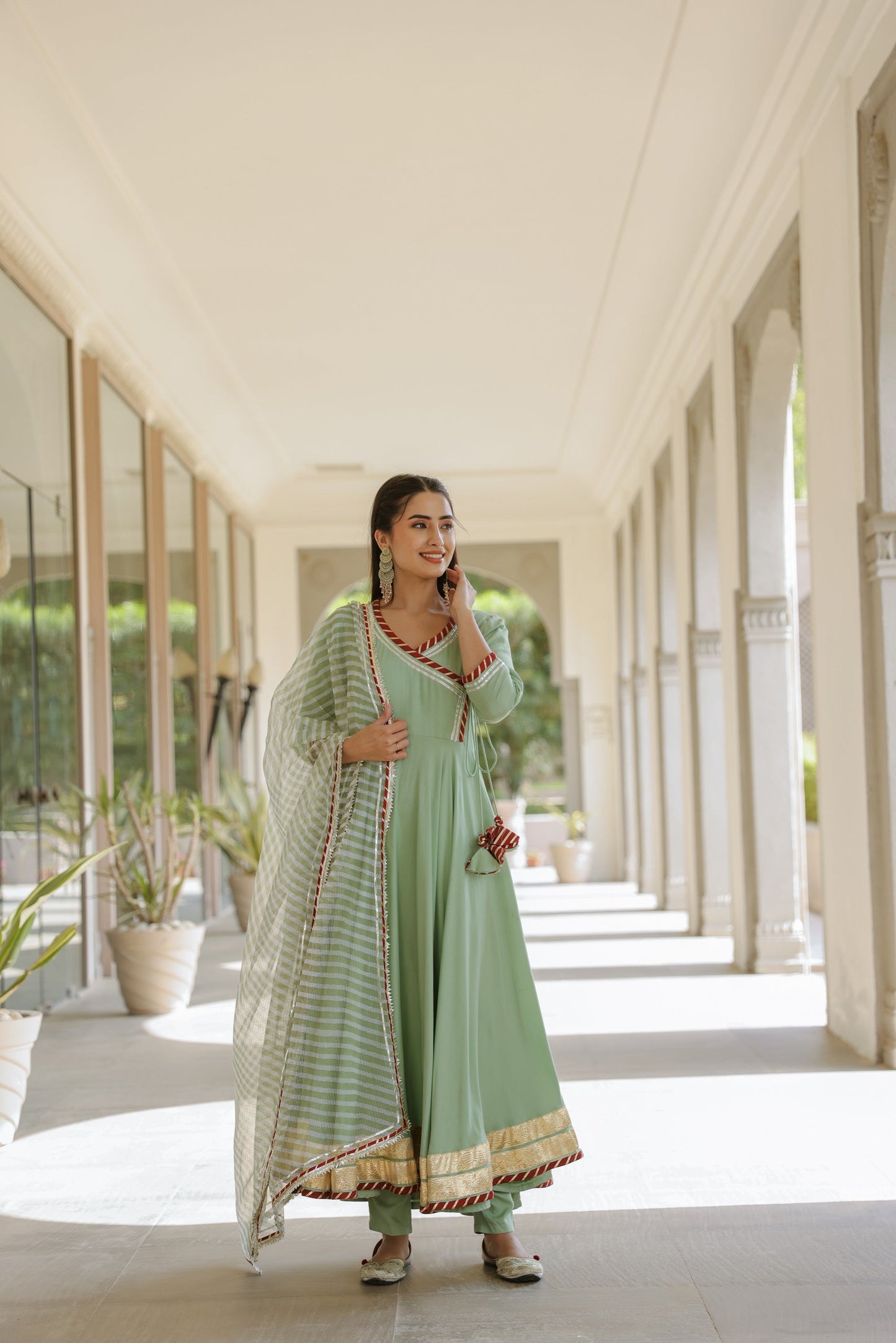 Mint Green Gota Suit Set