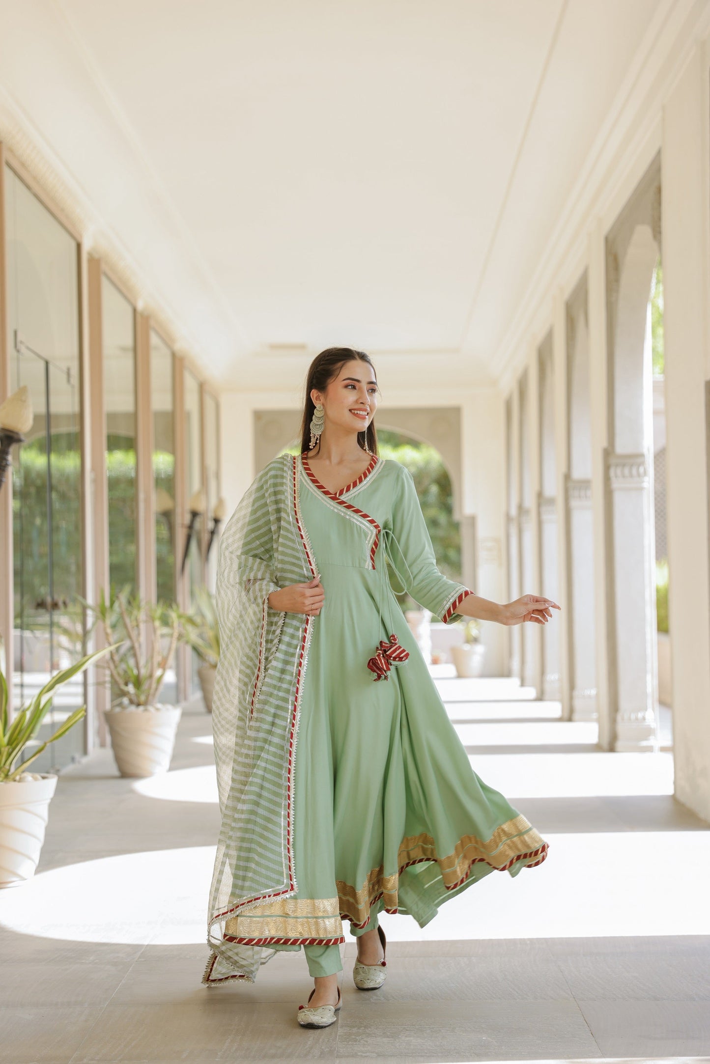 Mint Green Gota Suit Set