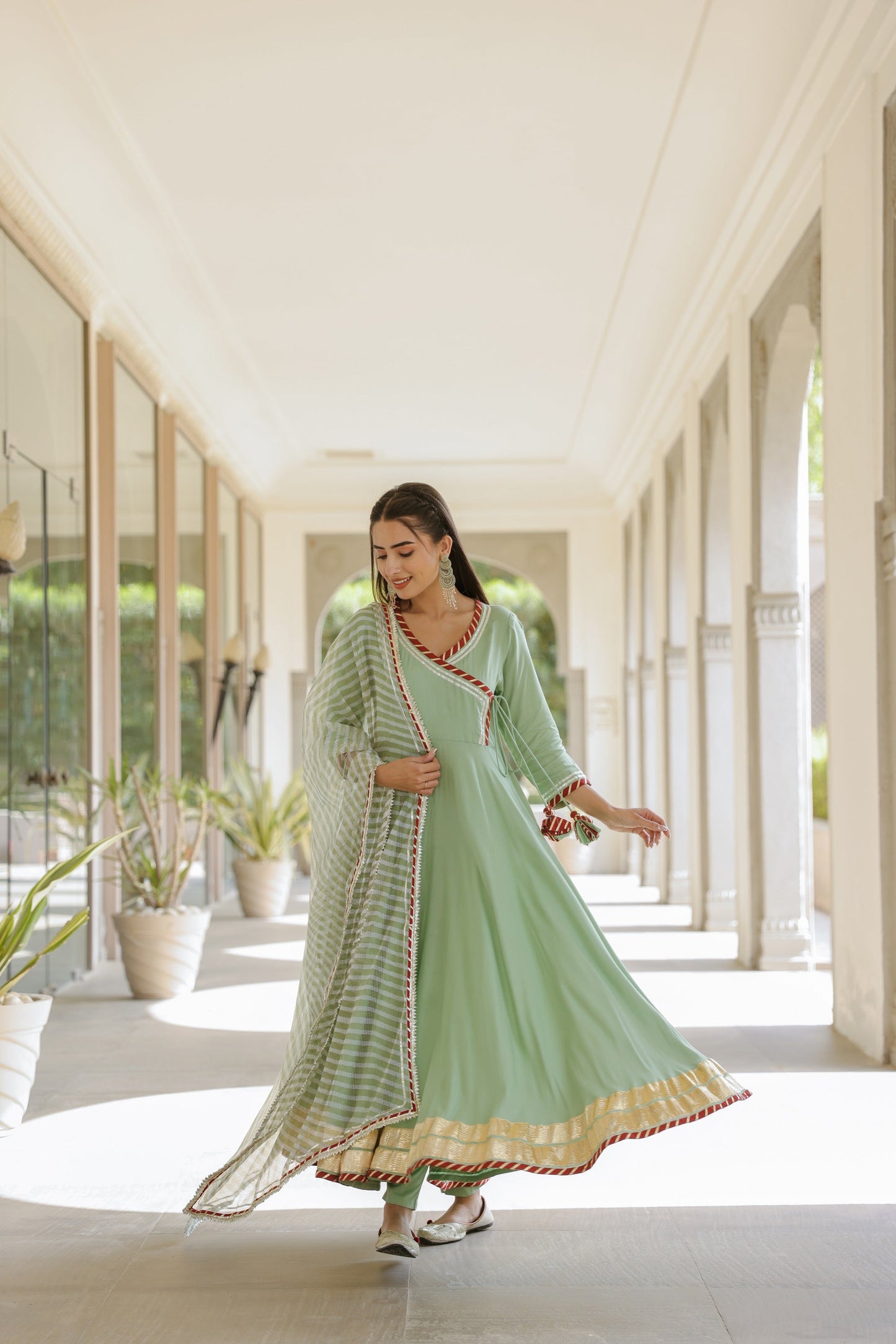 Mint Green Gota Suit Set