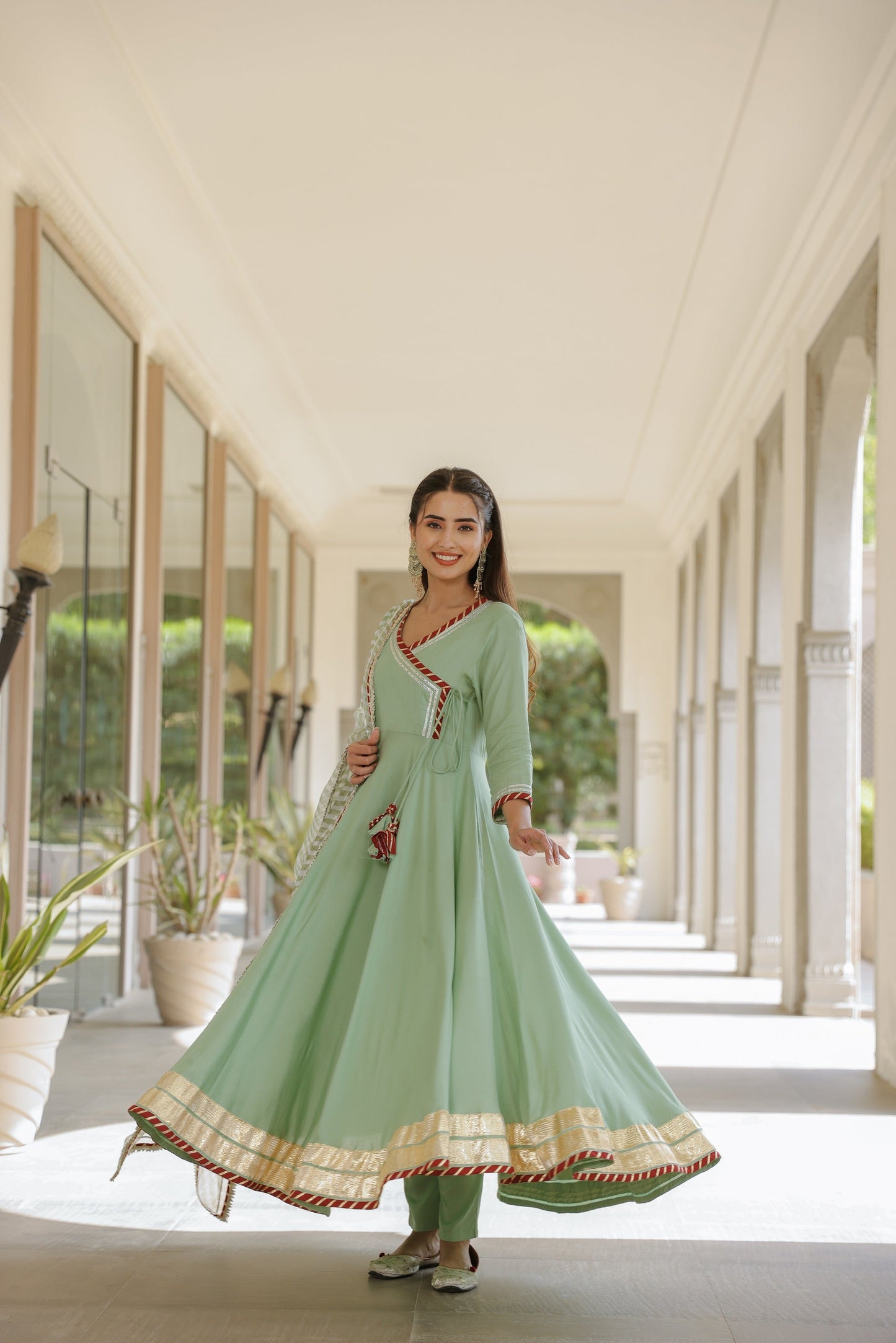 Mint Green Gota Suit Set