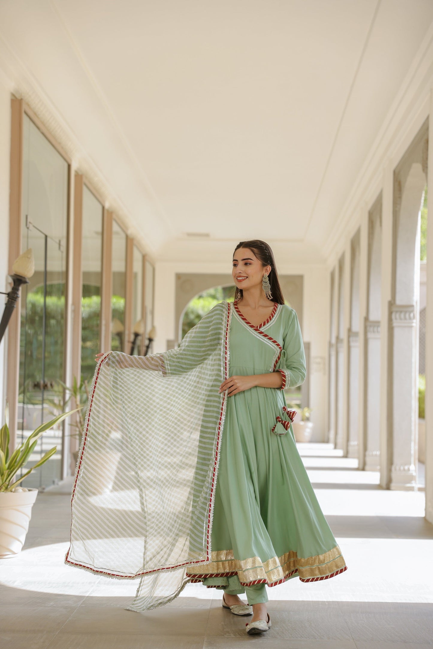 Mint Green Gota Suit Set