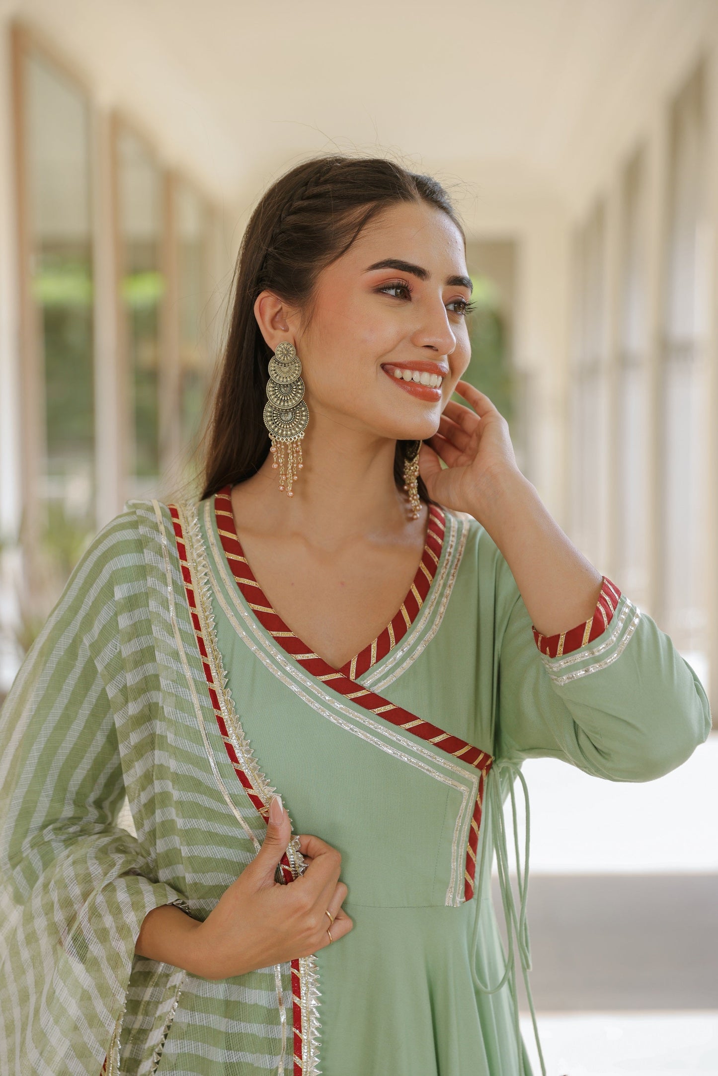 Mint Green Gota Suit Set
