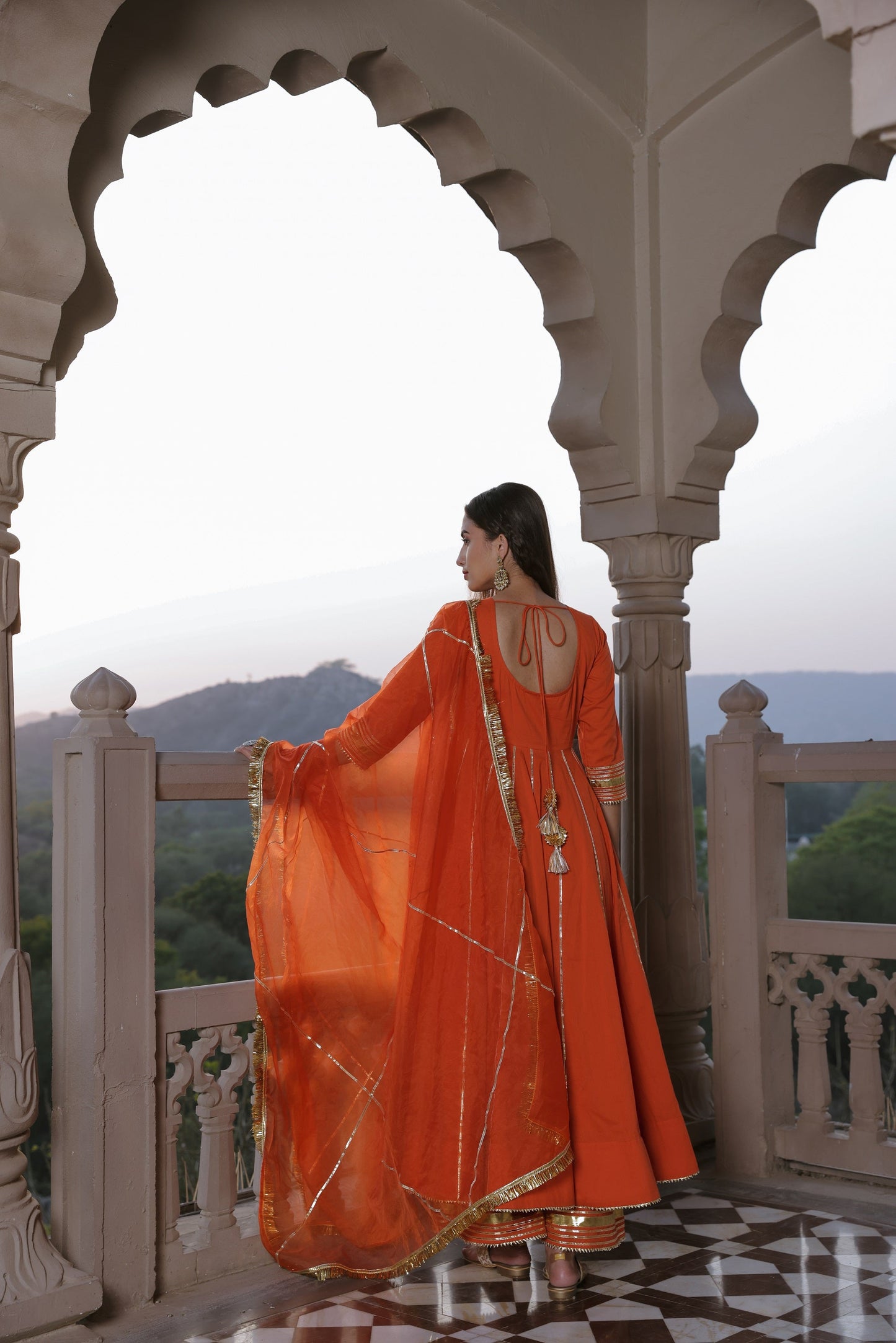 Squash Orange Gota Suit Set
