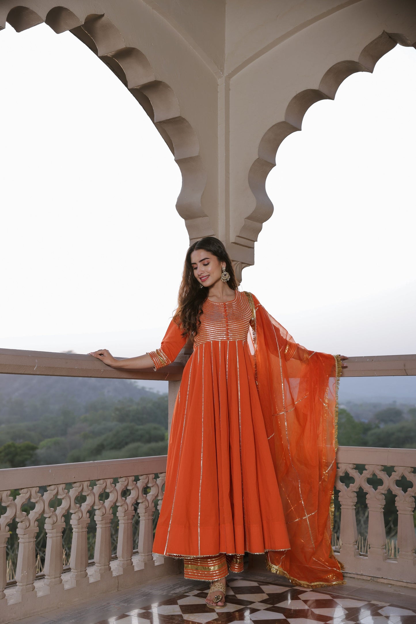 Squash Orange Gota Suit Set
