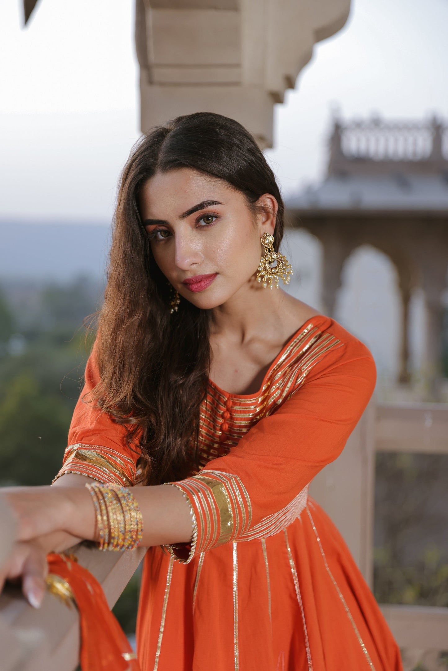Squash Orange Gota Suit Set