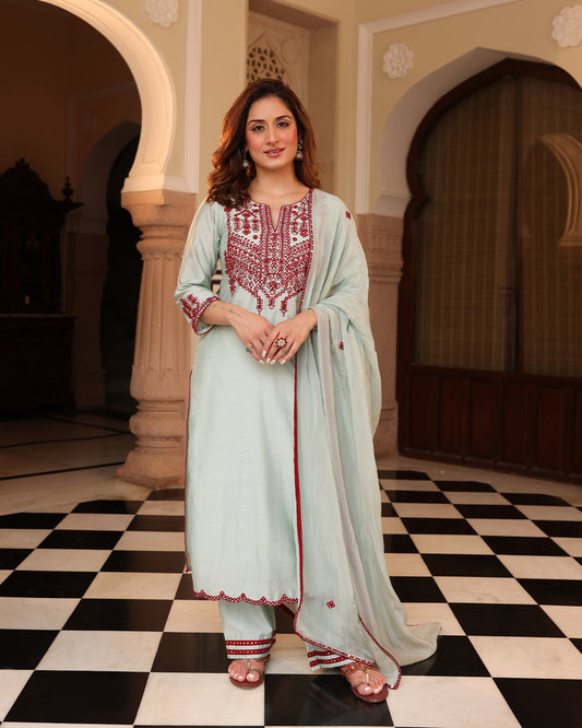 Light Green Straight Kurta Set