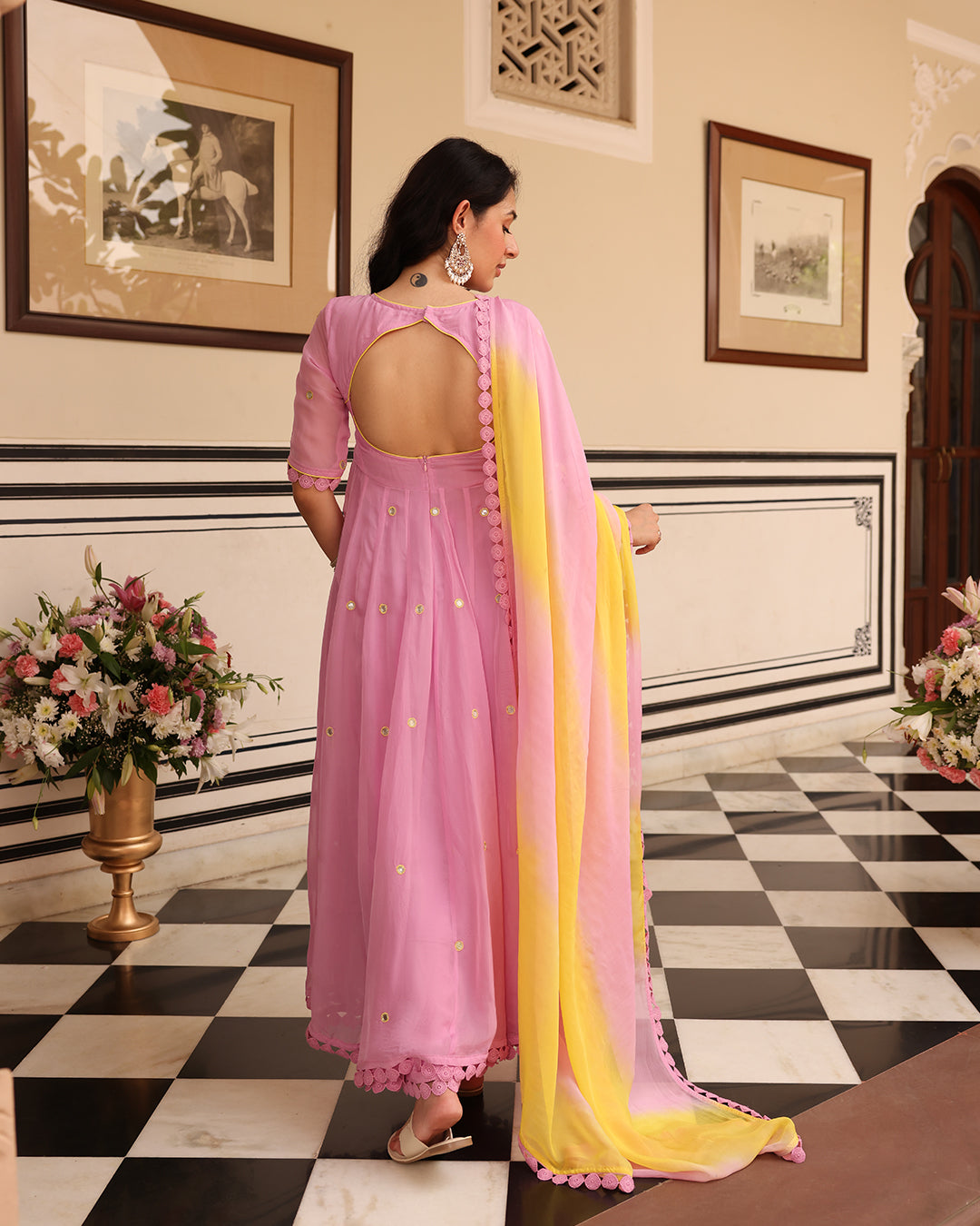 SUNEHRI Light Pink Suit Set