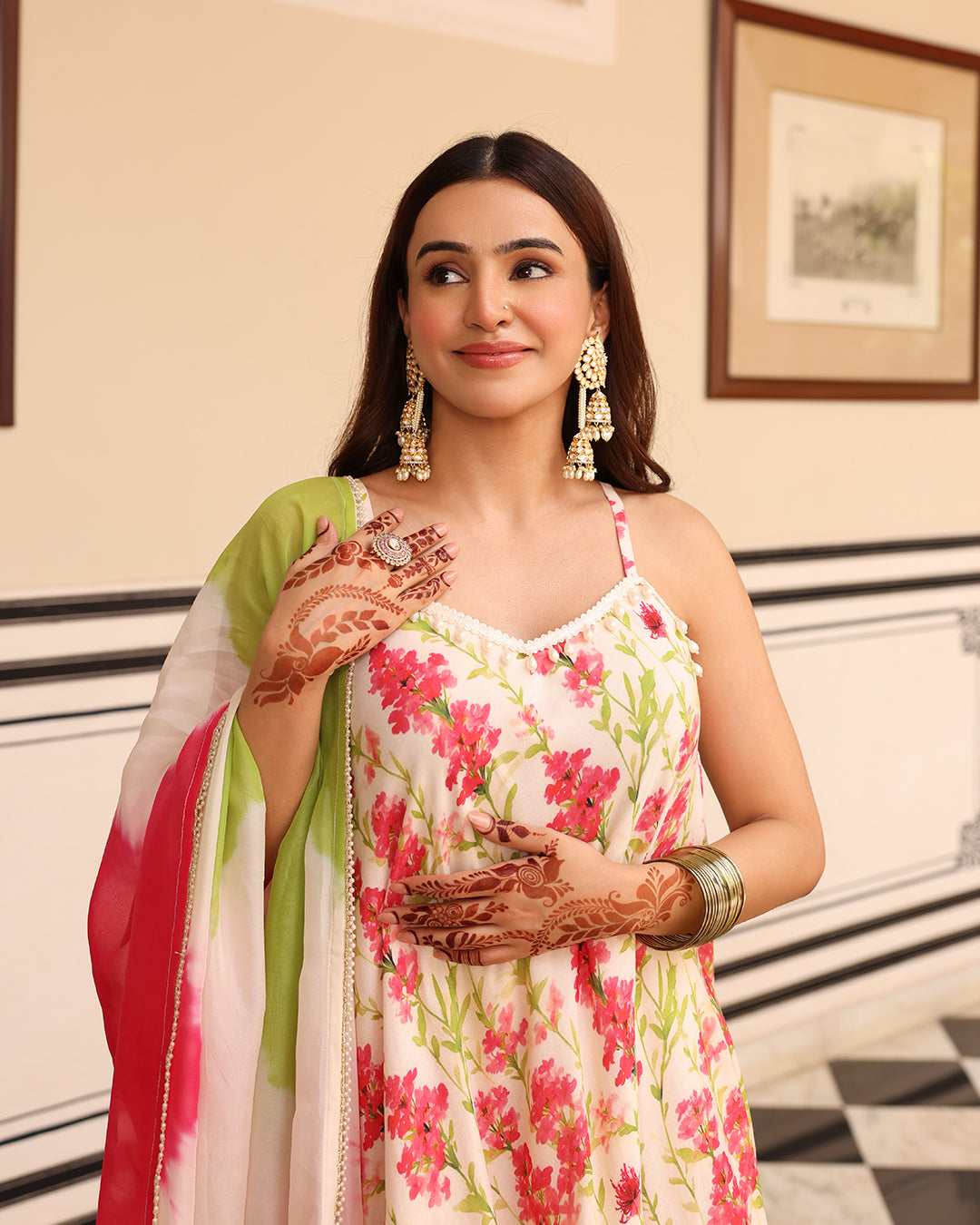 NOOR Off White Printed SHARARA SET