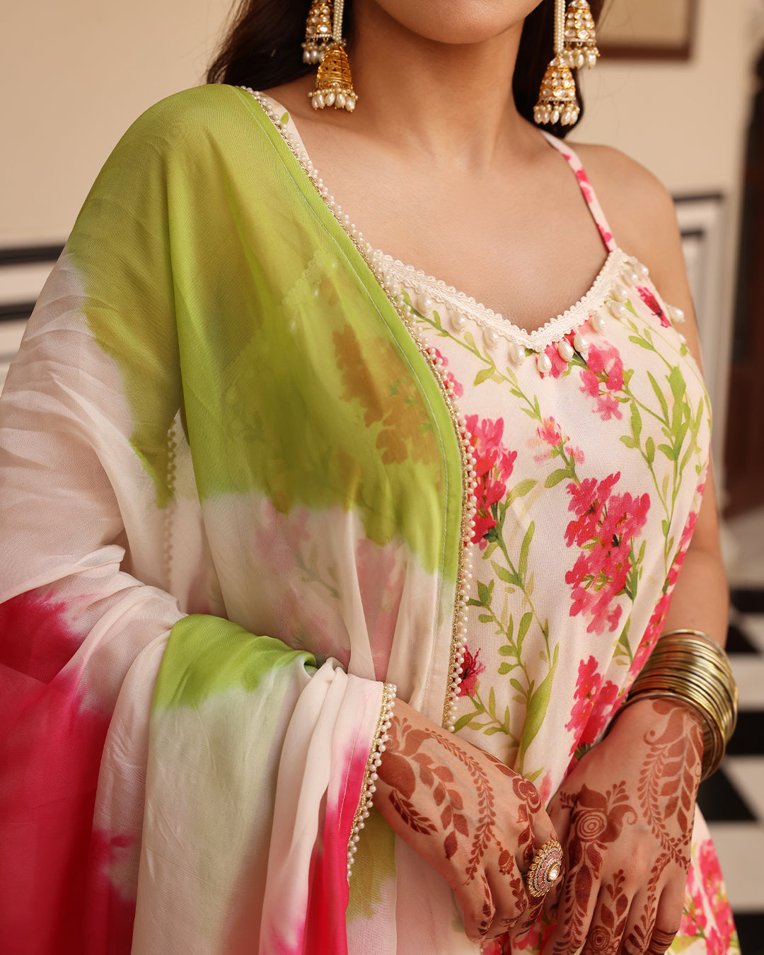 NOOR Off White Printed SHARARA SET