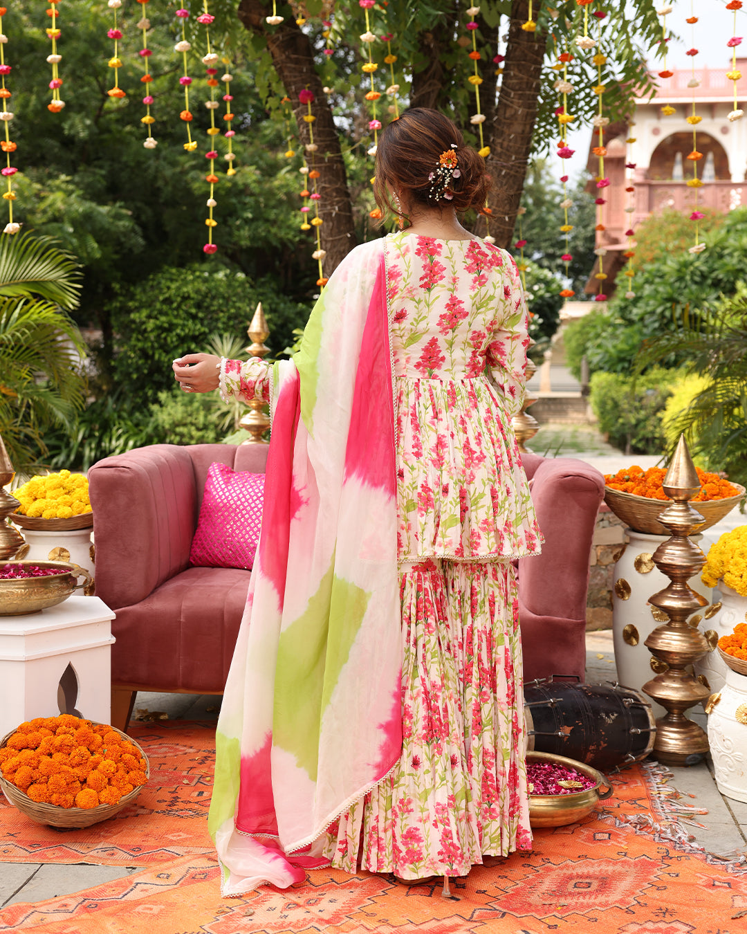 GULSHAN Off White Printed SHARARA SET