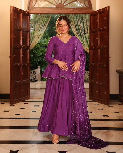 DARK PURPLE SHARARA SET